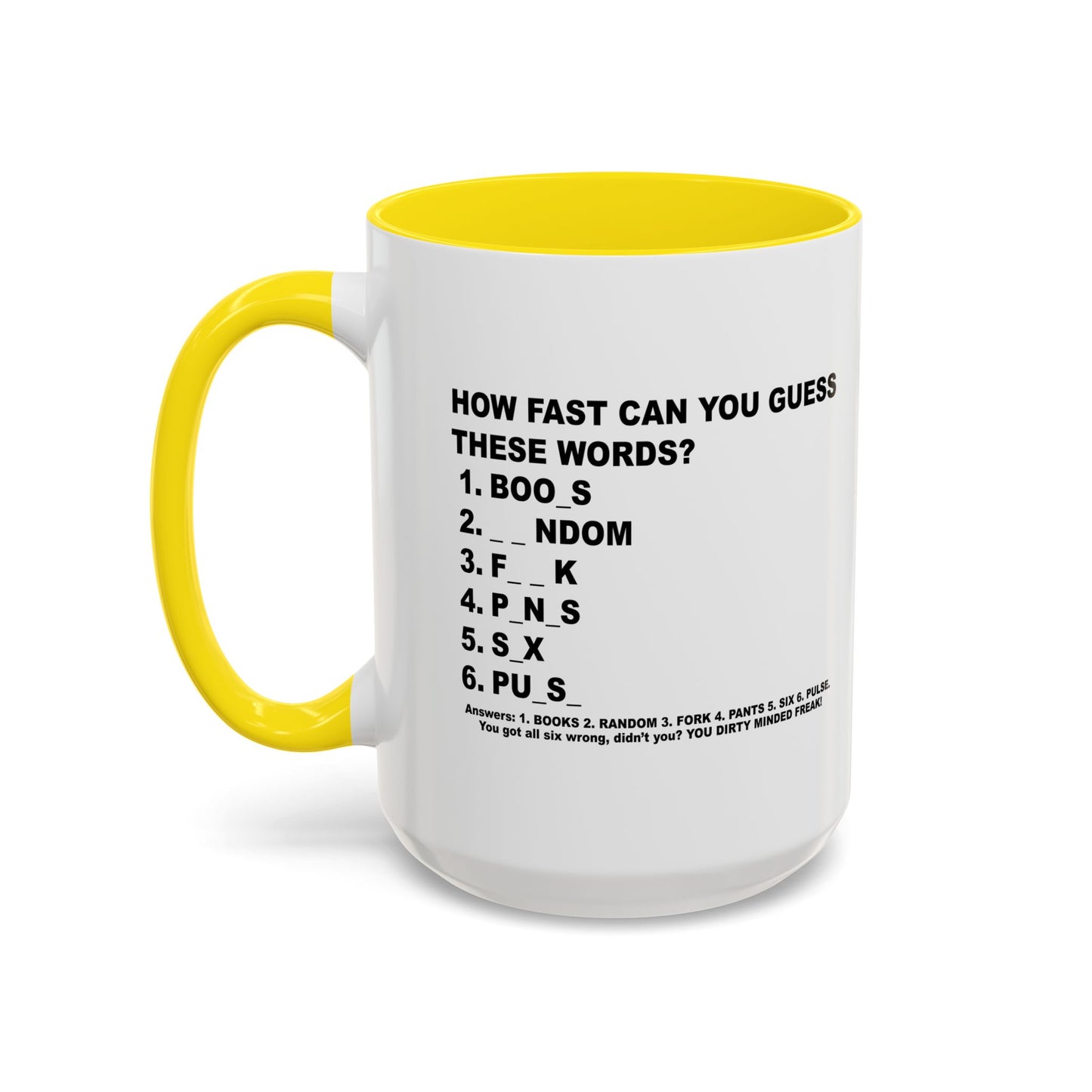 GUESS THESE WORDS Accent BiColor Funny Sarcastic Mug