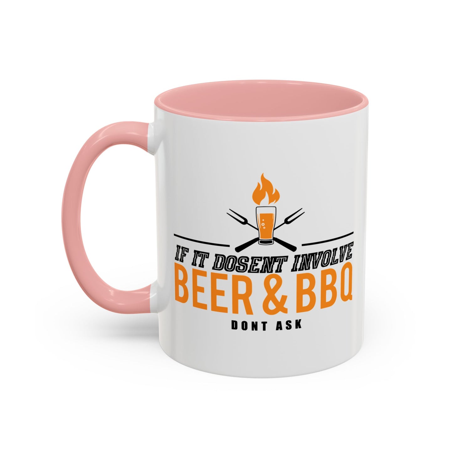 IF IT DOESN'T INVOLVE BEER & BBQ Accent BiColor Funny Sarcastic Mug