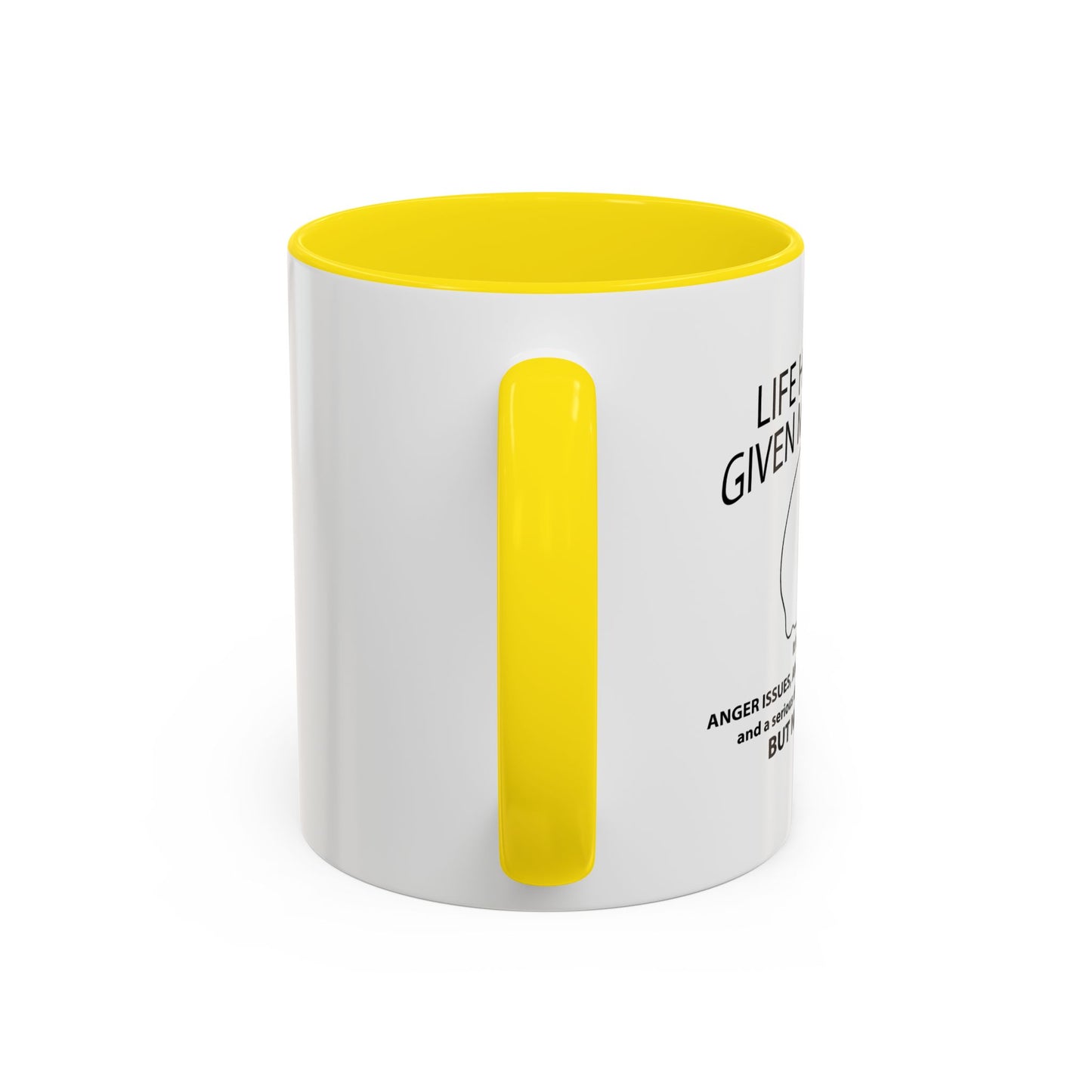 LIFE HAS NEVER GIVEN ME LEMONS Accent BiColor Funny Sarcastic Mug