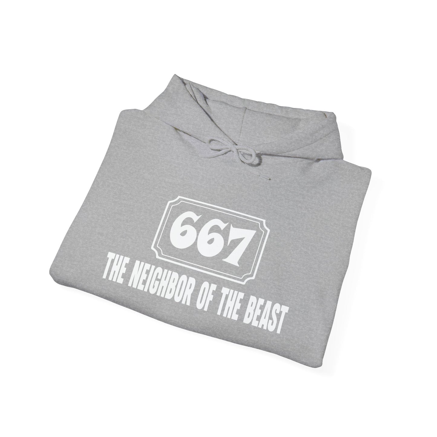 THE NEIGHBOR OF THE BEAST - Premium Unisex Funny Sarcastic Black Hoodie Sweatshirt