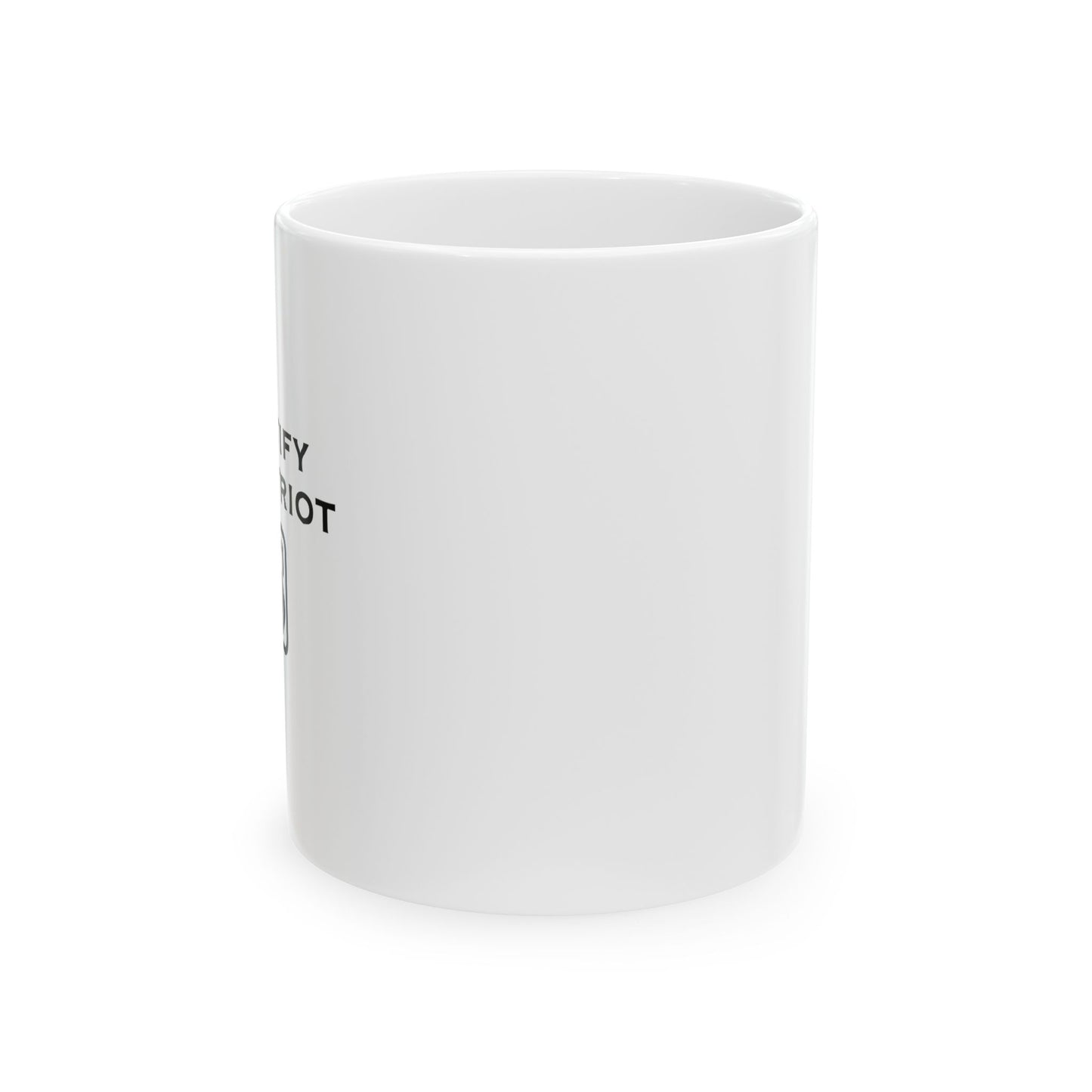 I IDENTIFY AS PATRIOT WHITE MUG