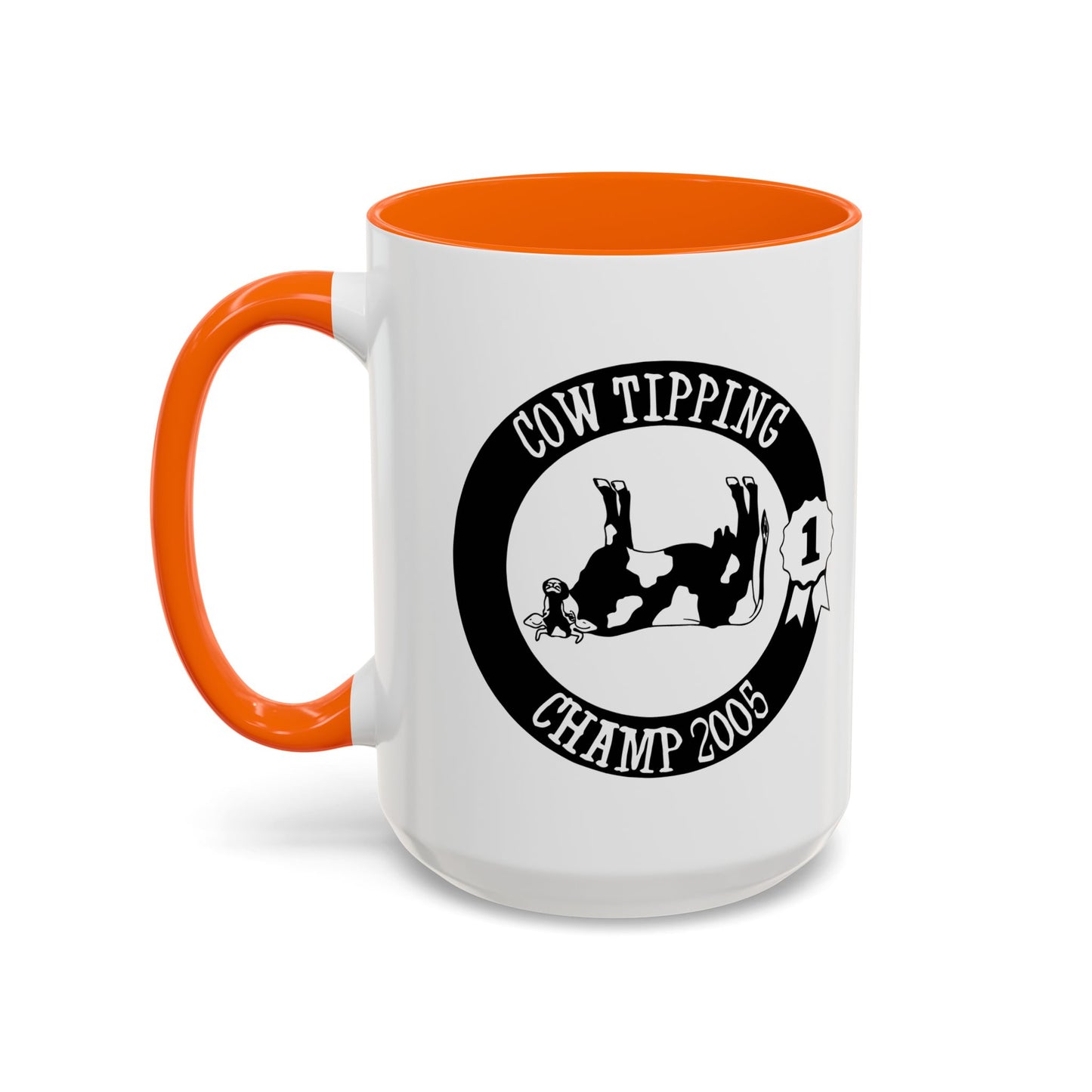 COW TIPPING CHAMP Accent BiColor Funny Sarcastic Mug