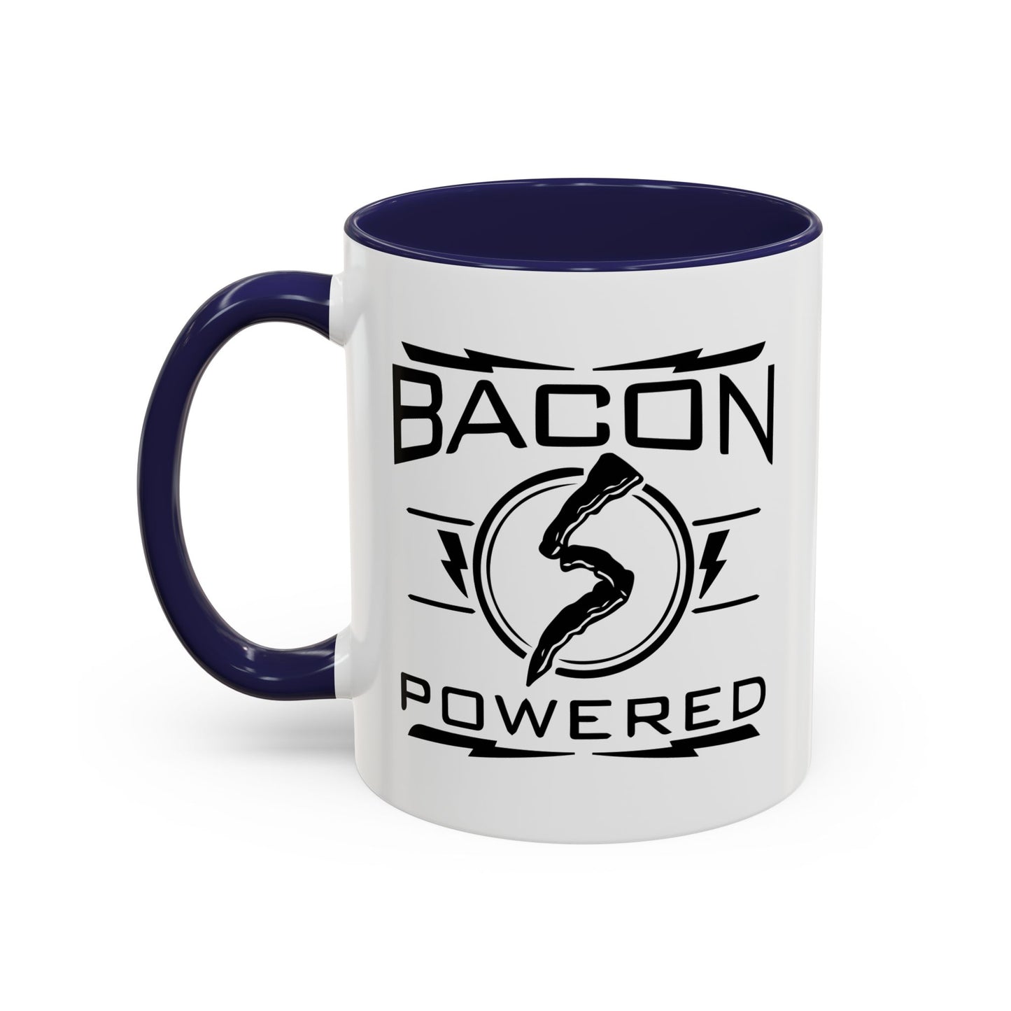 BACON POWERED Accent BiColor Funny Sarcastic Mug