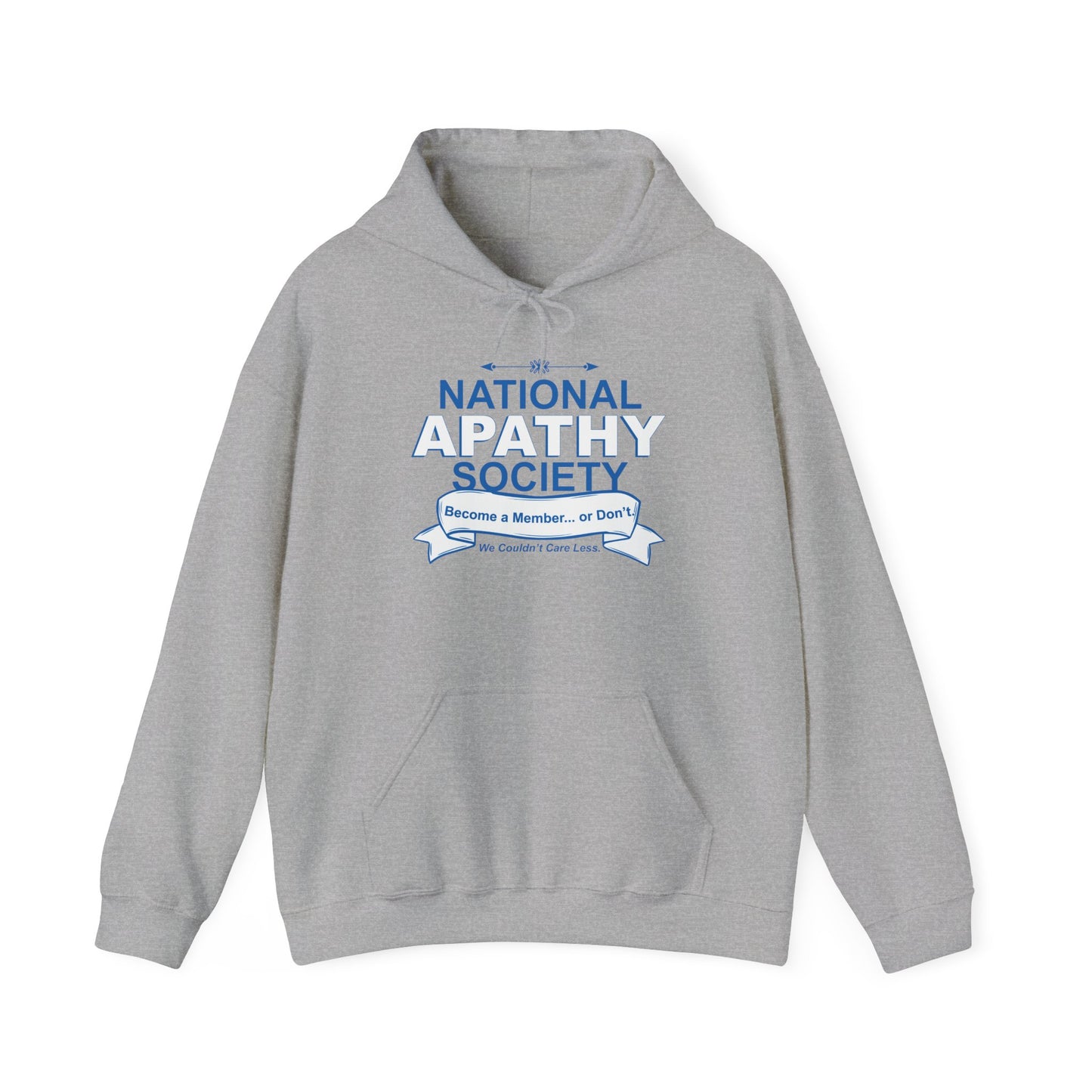 NATIONAL APATHY SOCIETY - Premium Unisex Funny Sarcastic Black Hoodie Sweatshirt