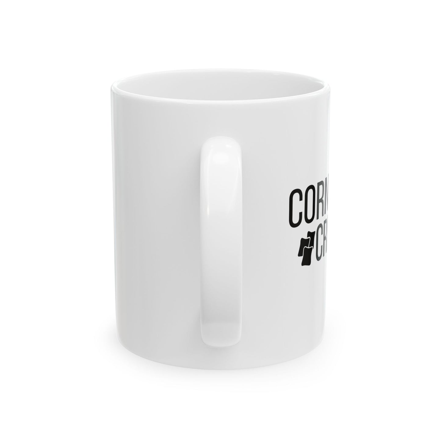 CORNHOLE CREW FUNNY SARCASTIC WHITE MUG