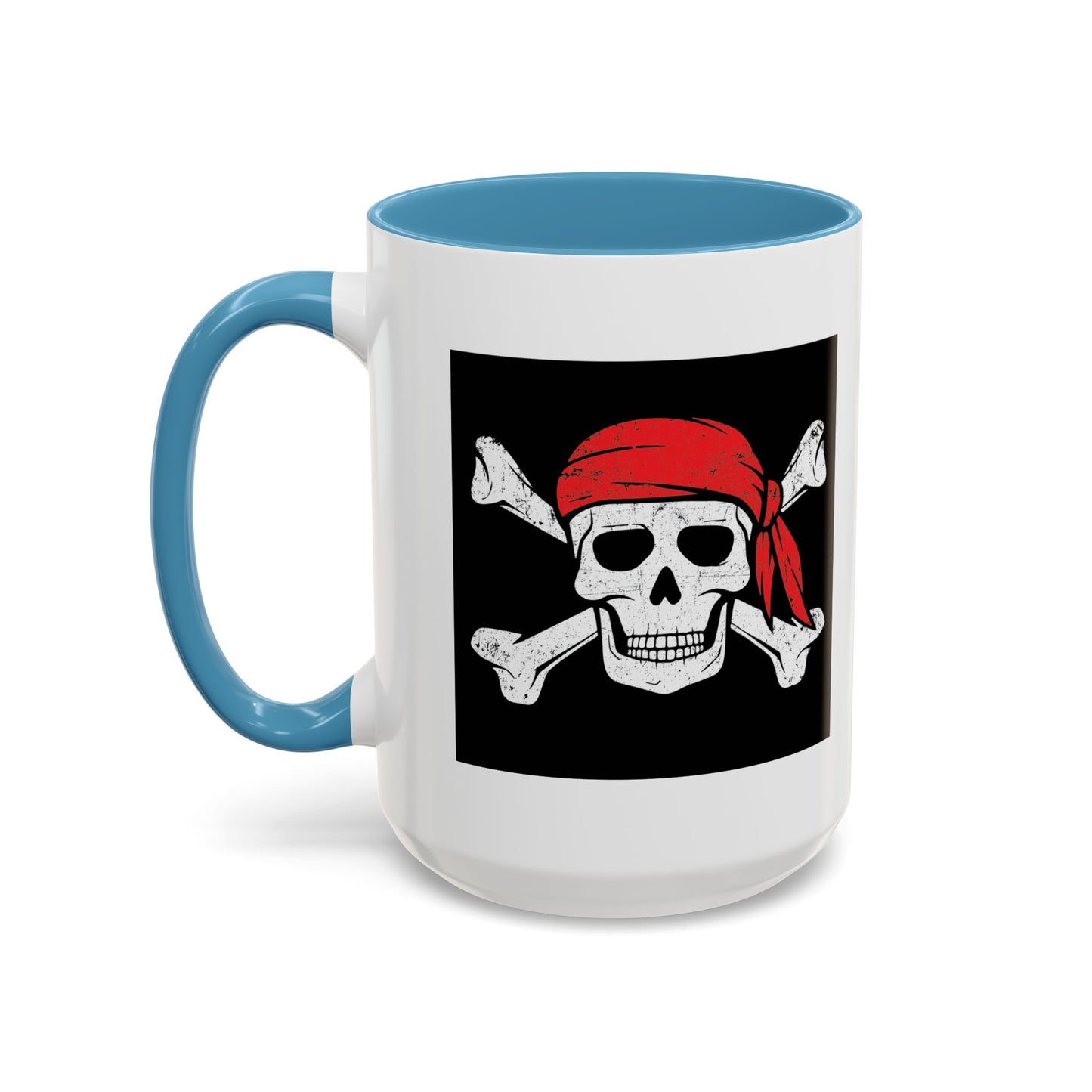 RED BANDANA SKULL Accent BiColor Funny Sarcastic Mug