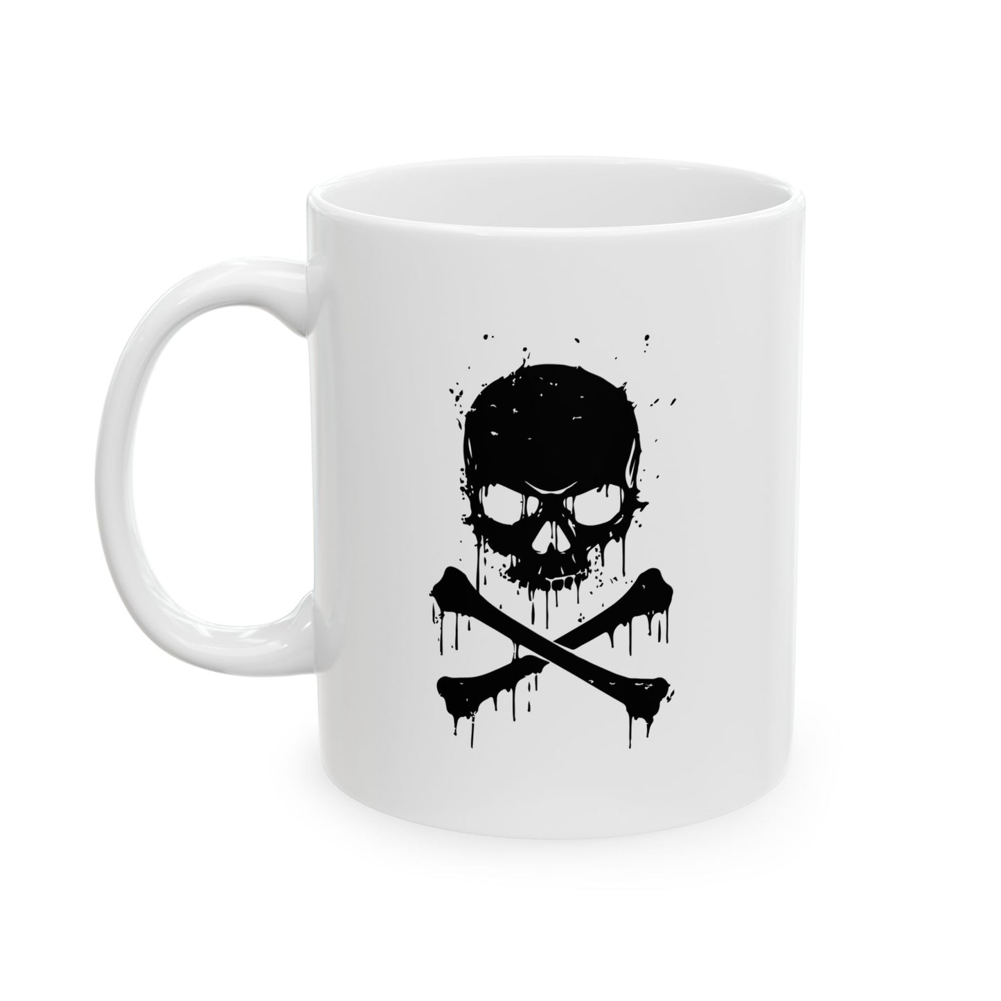 DRIP SKULL FUNNY SARCASTIC WHITE MUG