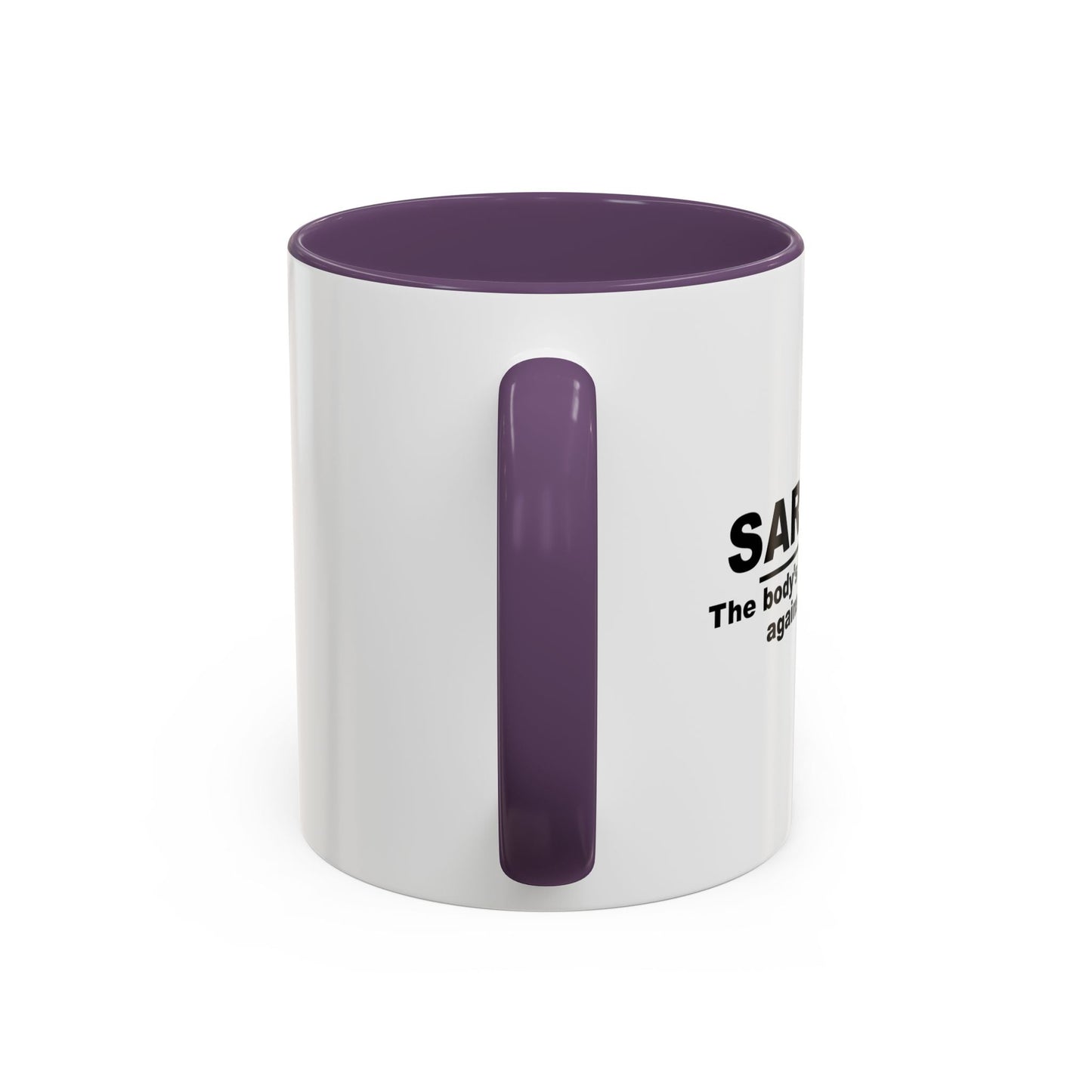 THE BODY'S NATURAL DEFENSE AGAINST STUPIDITY Accent BiColor Funny Sarcastic Mug