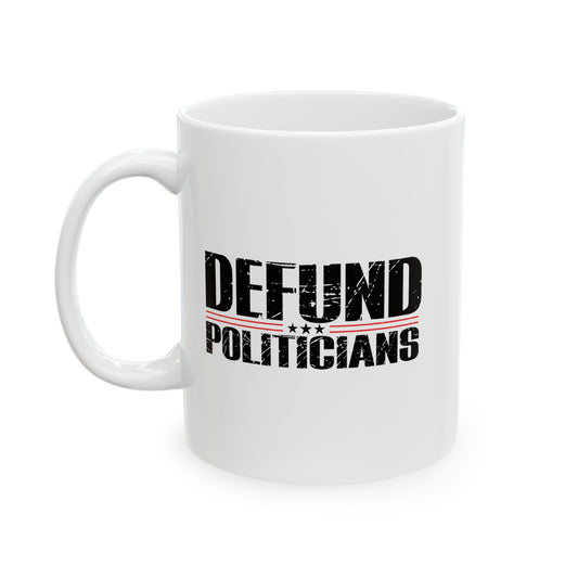 DEFUND POLITICIANS FUNNY SCARCASTIC MUG