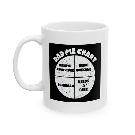 DAD PIE CHART FUNNY SARCASTIC WHITE MUG