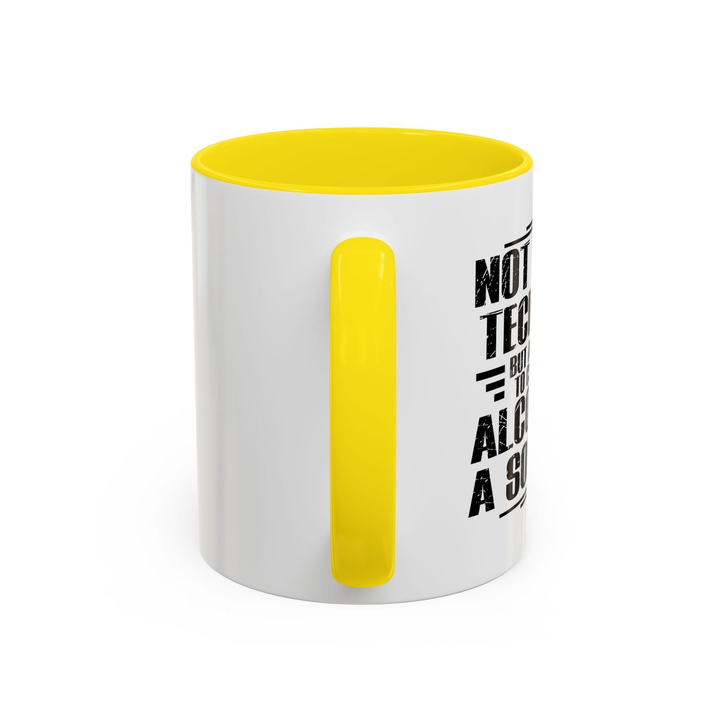 ALCOHOL IS A SOLUTION Accent BiColor Funny Sarcastic Mug