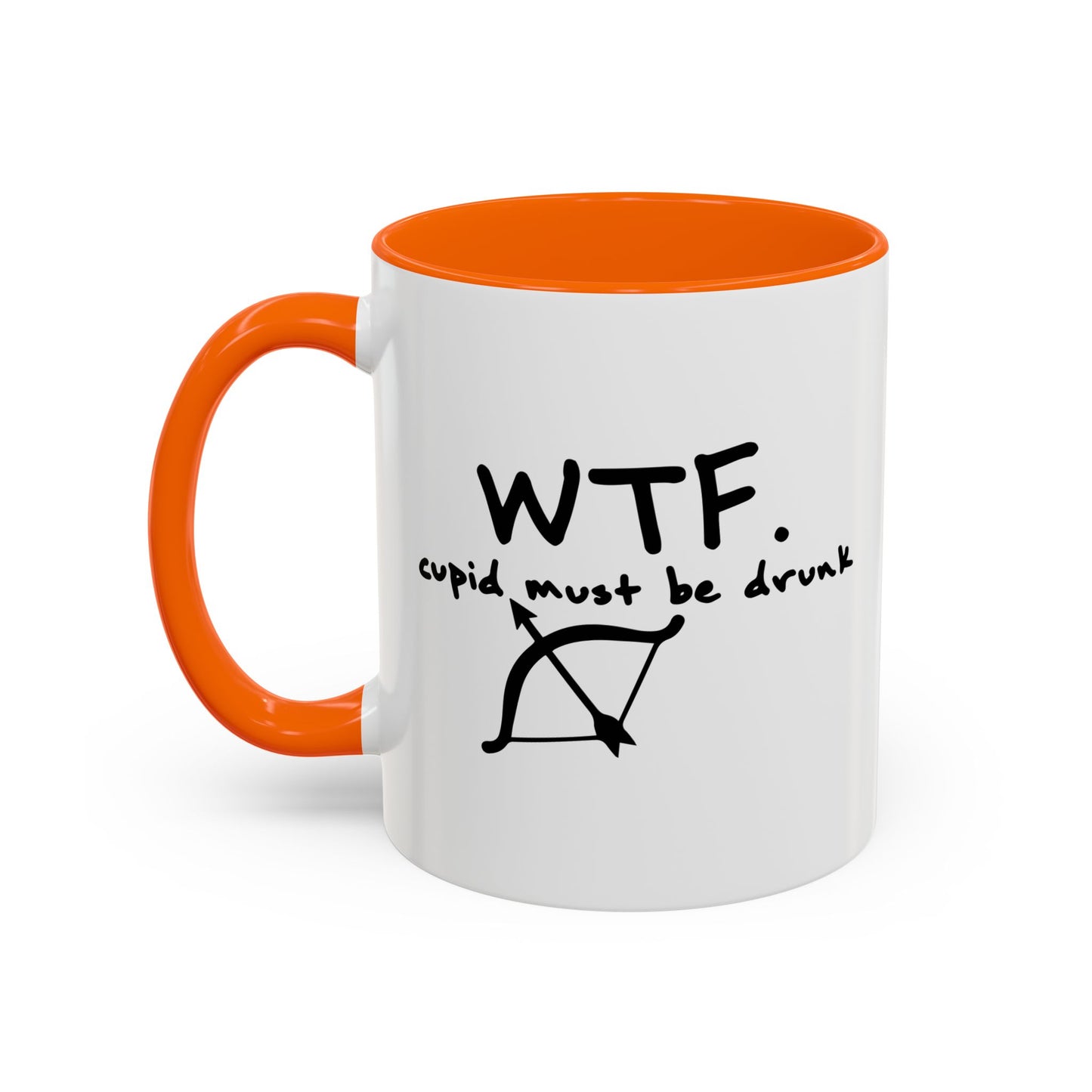 WTF. CUPID - Accent BiColor Funny Sarcastic Mug