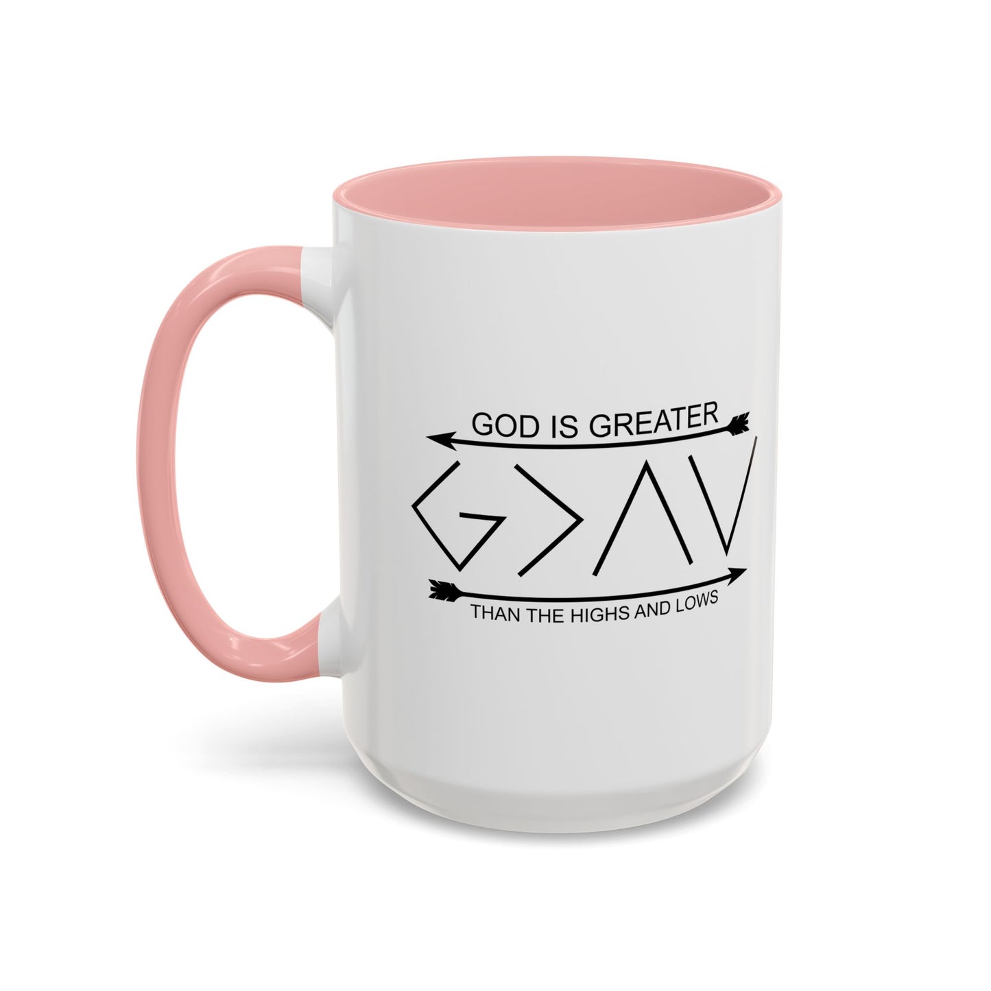 GOD IS GREATER Accent BiColor Funny Sarcastic Mug