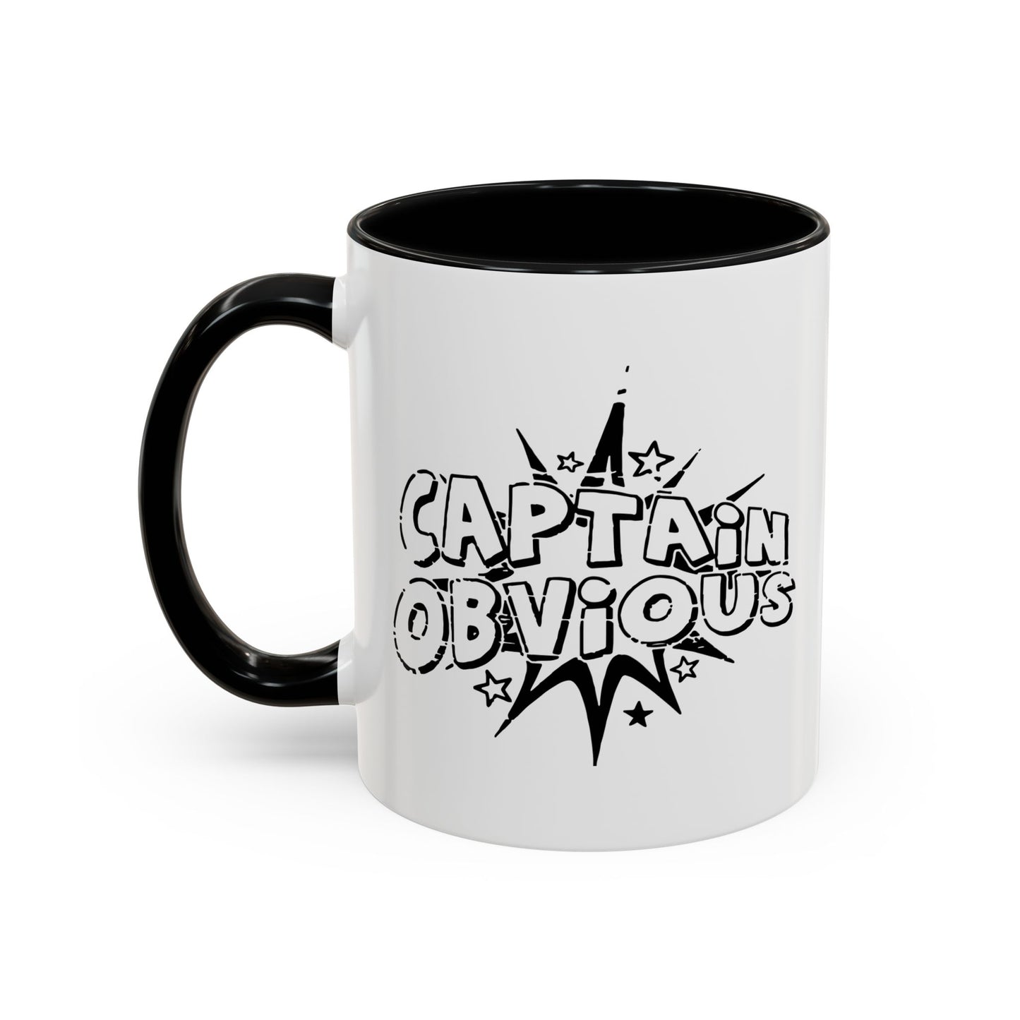 CAPTAIN OBVIOUS Accent BiColor Funny Sarcastic Mug