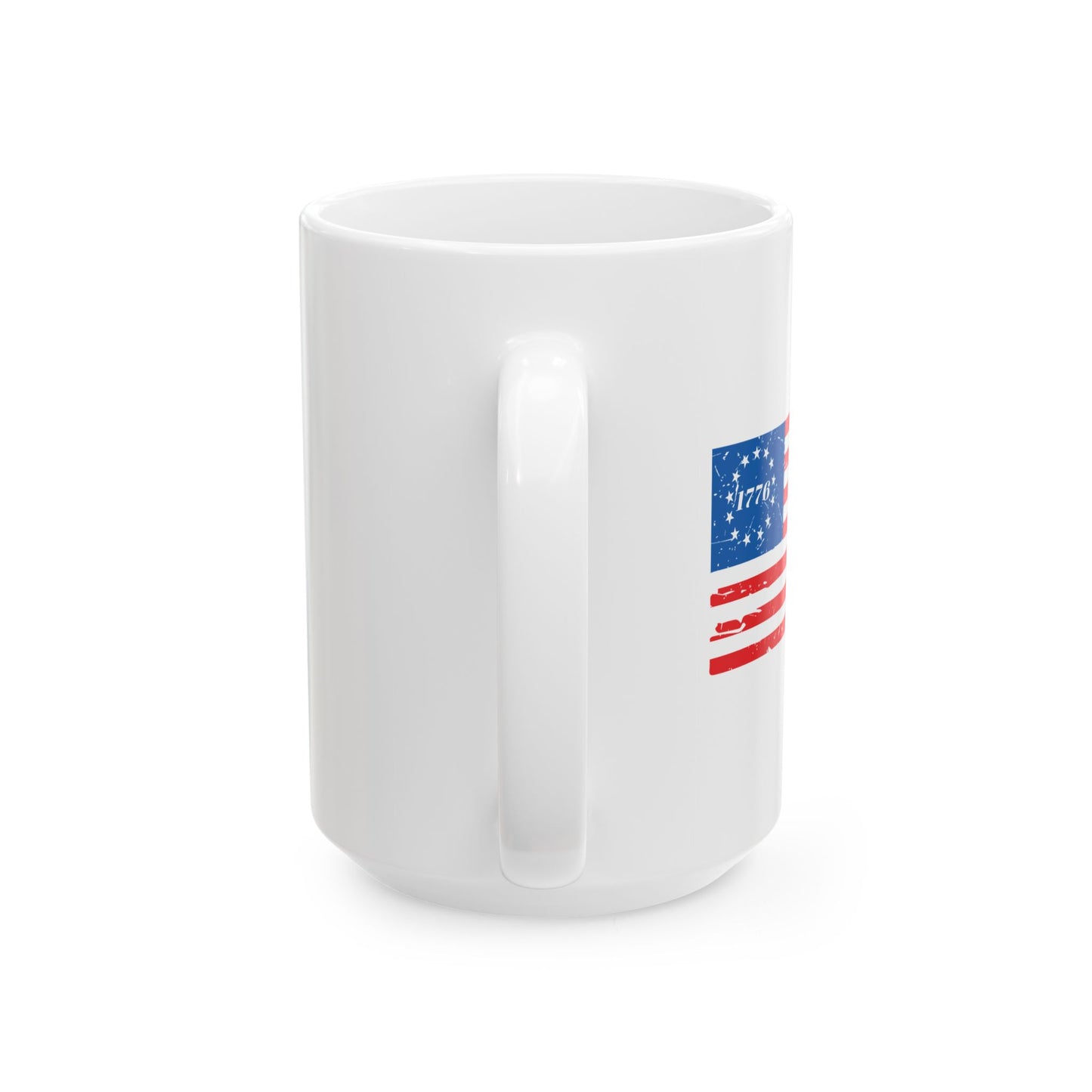 BETSY FLAG 1776 PATRIOTIC WHITE MUG