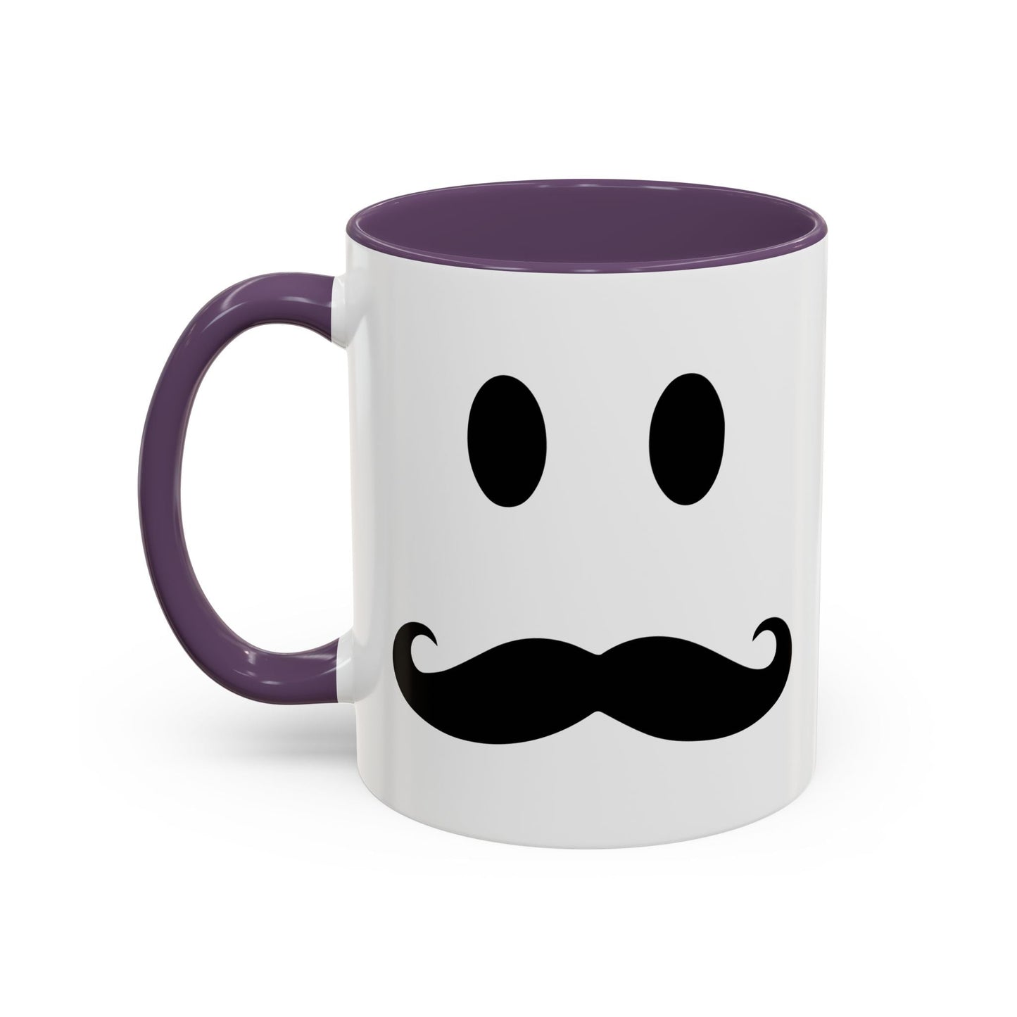 MOUSTACHE SMILE Accent BiColor Funny Sarcastic Mug