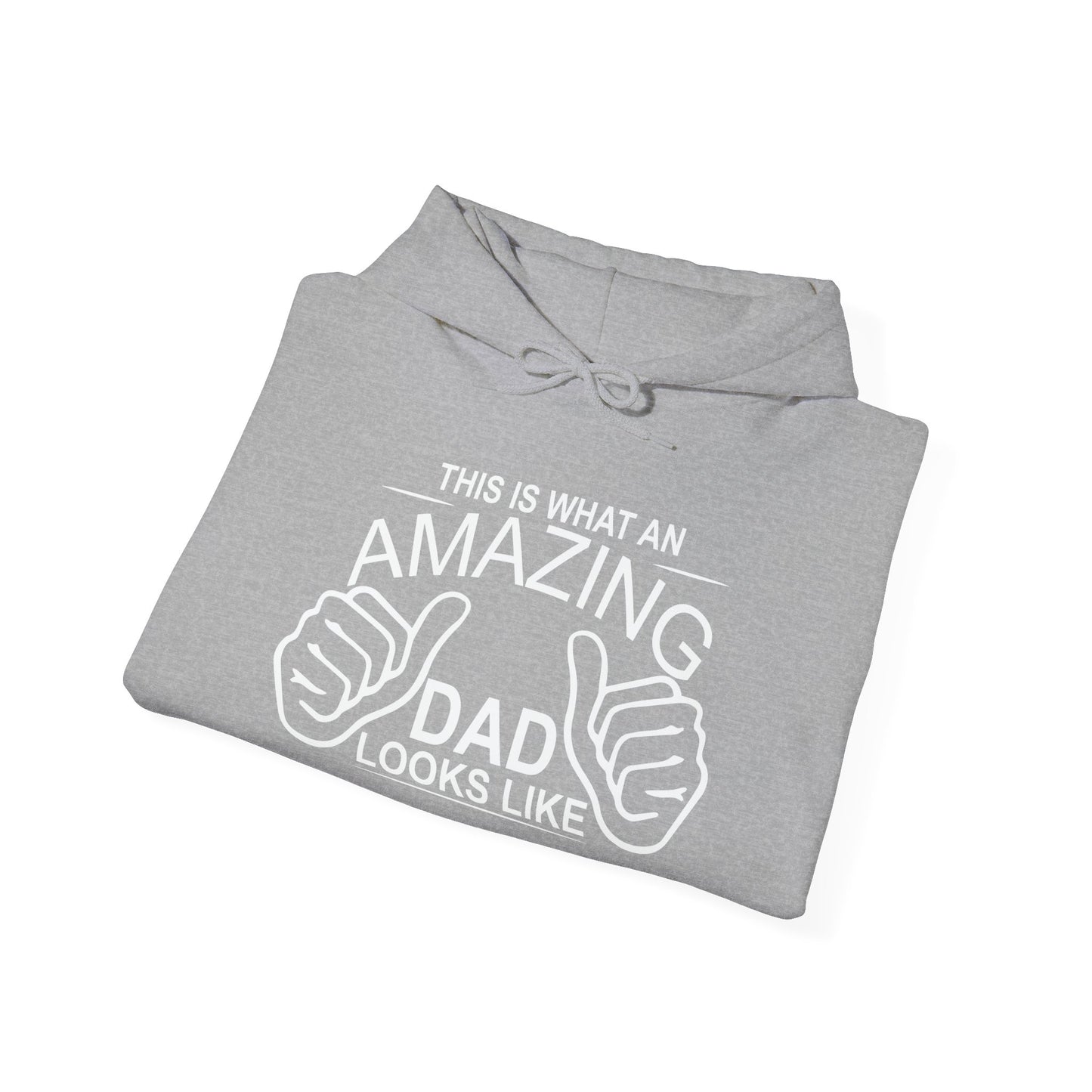 THIS IS WHAT AN AMAZING DAD LOOKS LIKE - Premium Unisex Funny Sarcastic Black Hoodie Sweatshirt