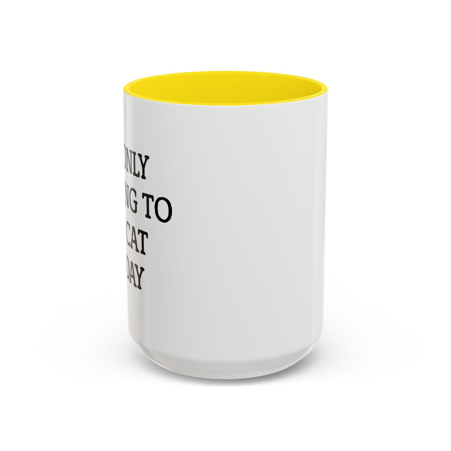 I'M ONLY TALKING TO MY CAT TODAY. Accent BiColor Funny Sarcastic Mug