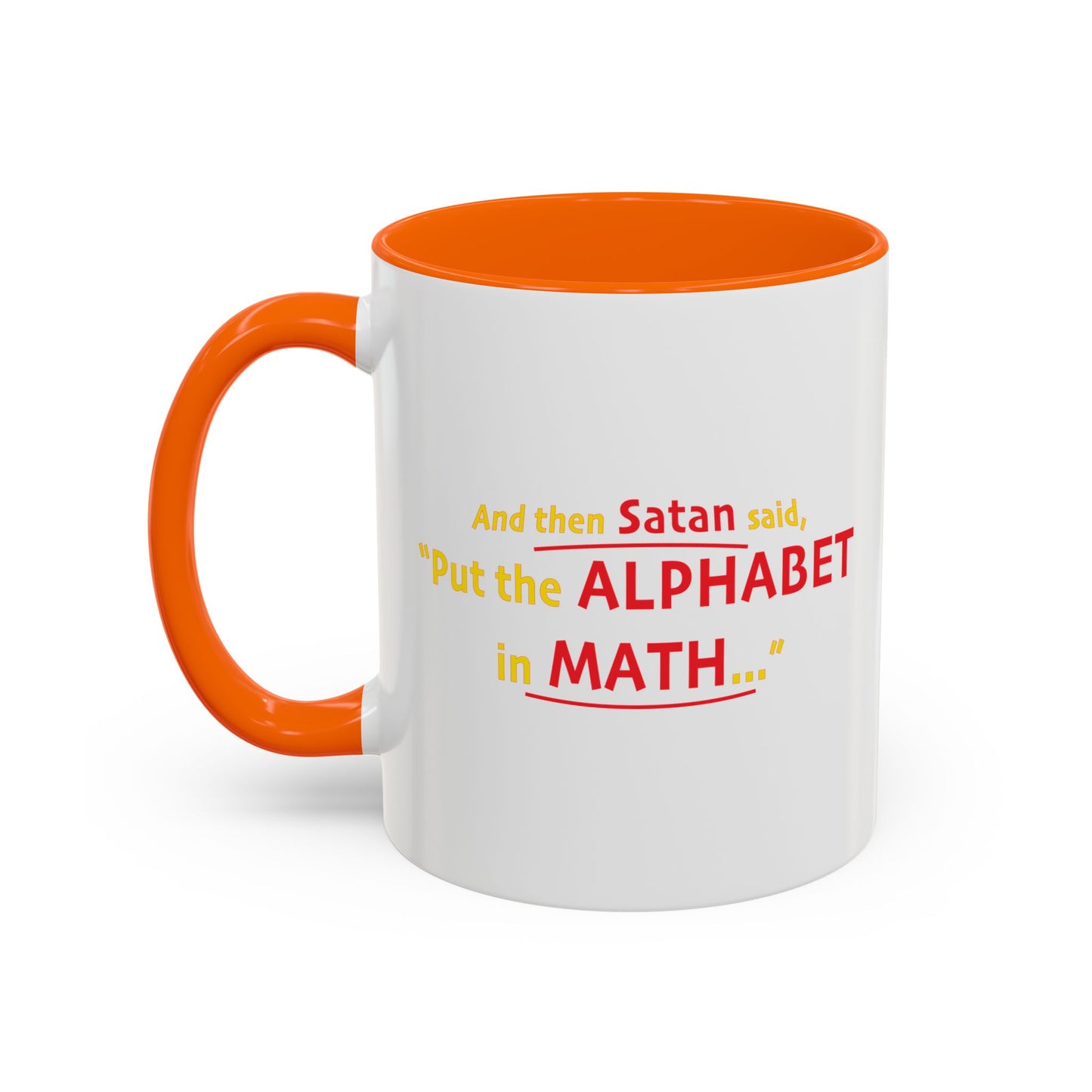 SATAN & MATH Accent BiColor Funny Sarcastic Mug