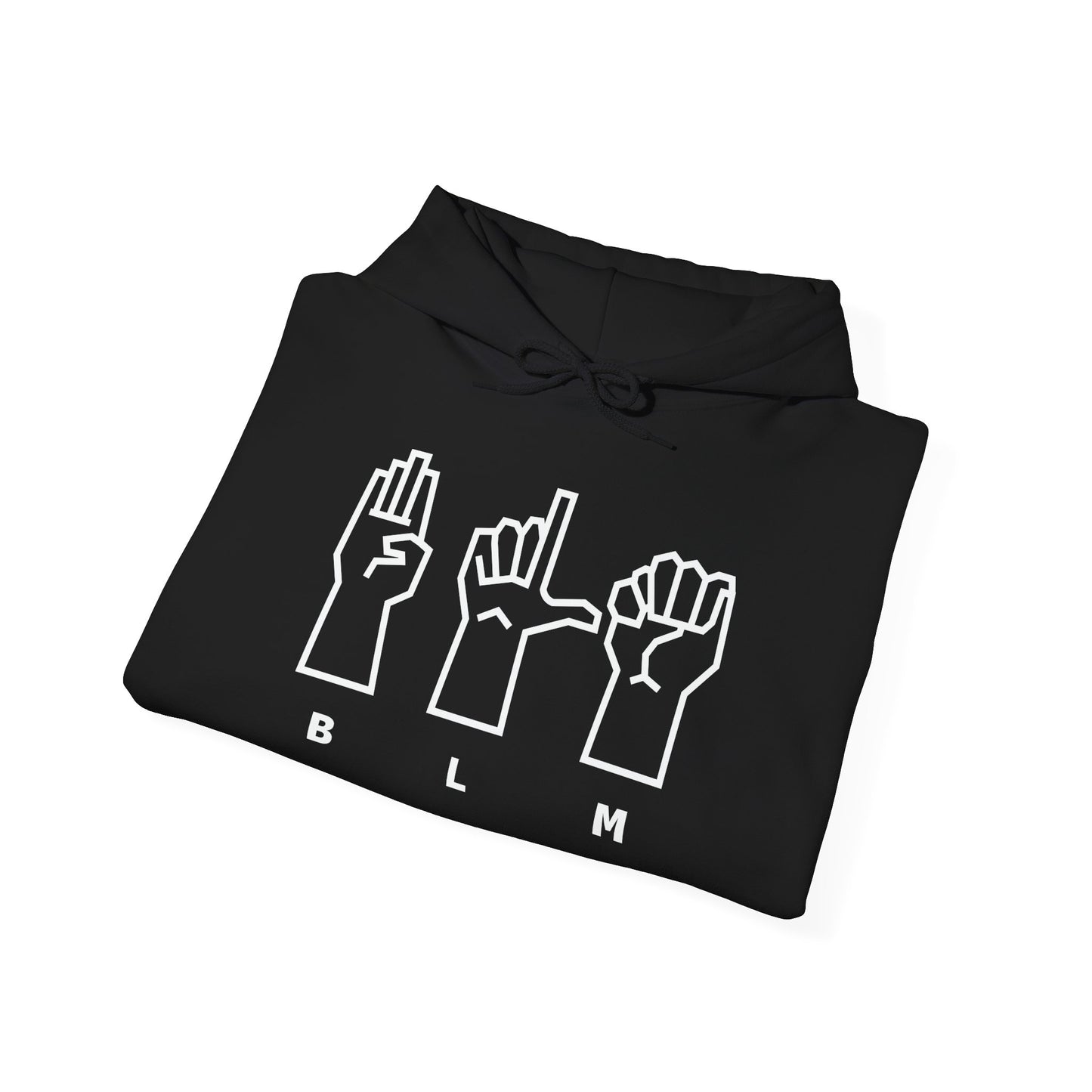 BLM SIGN LANGUAGE - Premium Unisex Funny Sarcastic Black Hoodie Sweatshirt