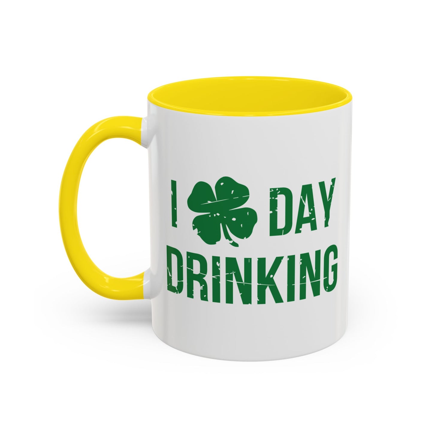 I HEART DAY DRINKING Accent BiColor Funny Sarcastic Mug