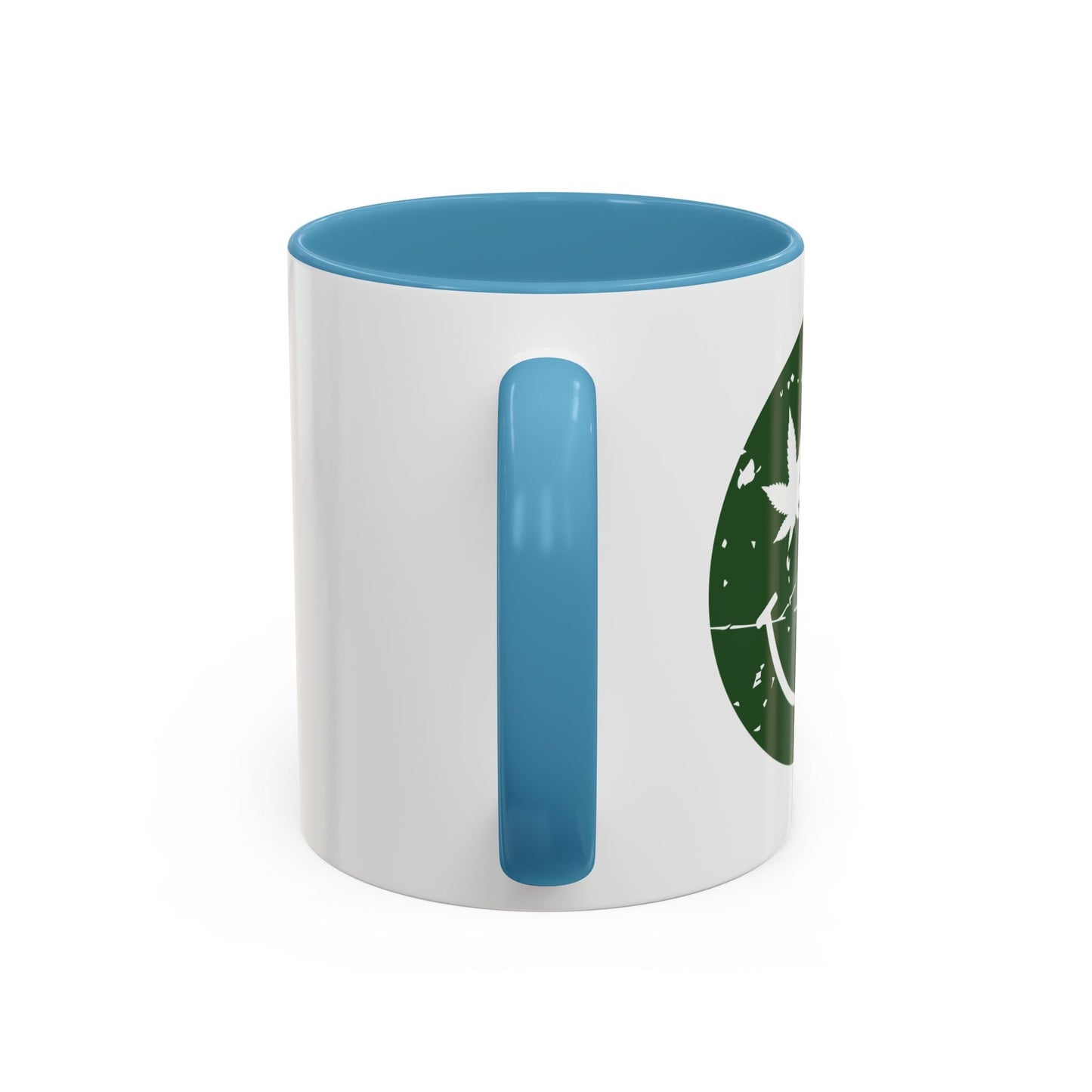 WEED SMILY FACE Accent BiColor Funny Sarcastic Mug