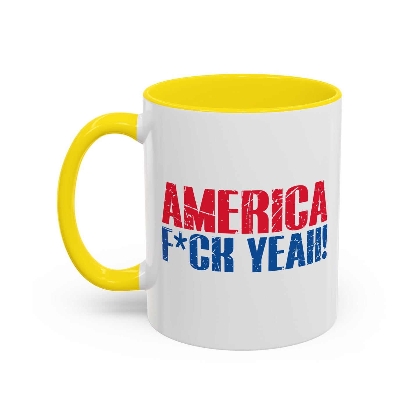 AMERICA FUCK YEAH Accent BiColor Funny Sarcastic Mug