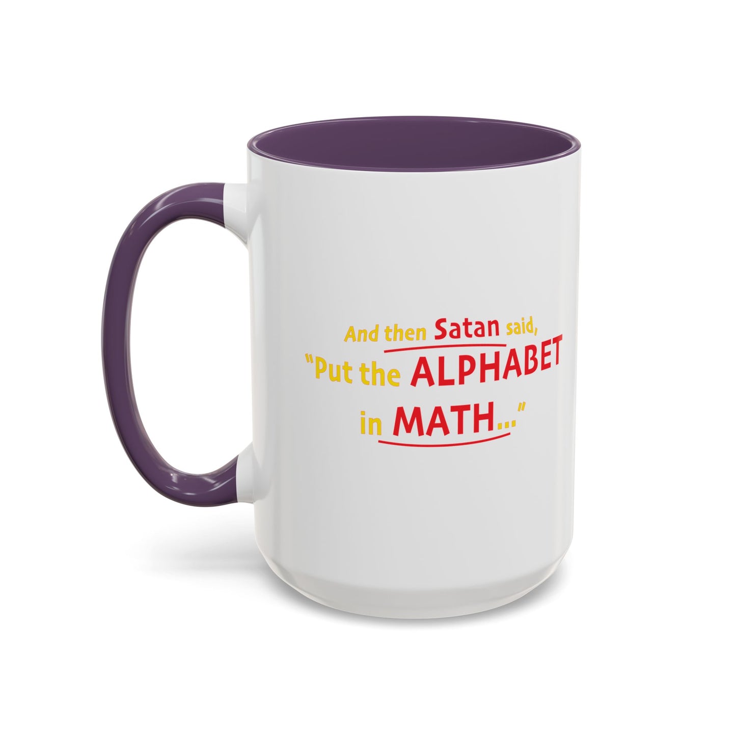 SATAN & MATH Accent BiColor Funny Sarcastic Mug