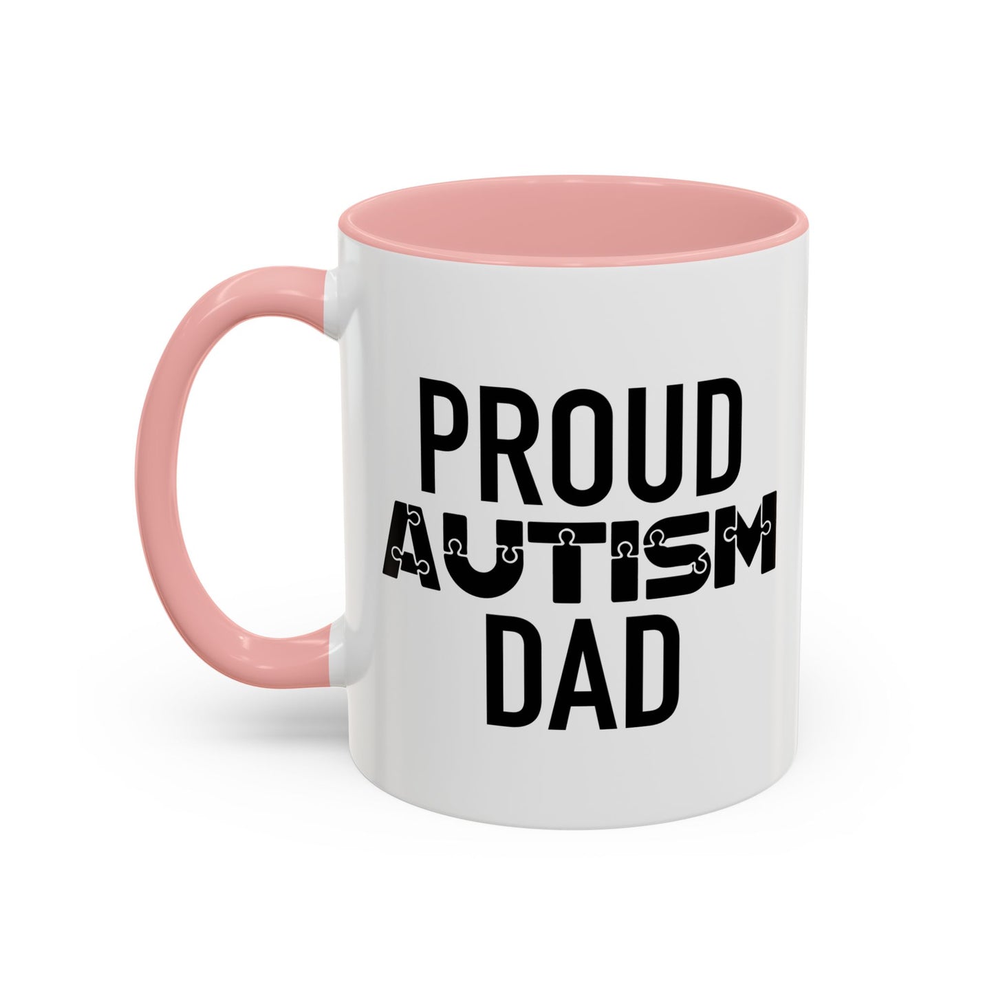 PROUD AUTISM DAD Accent BiColor Mug