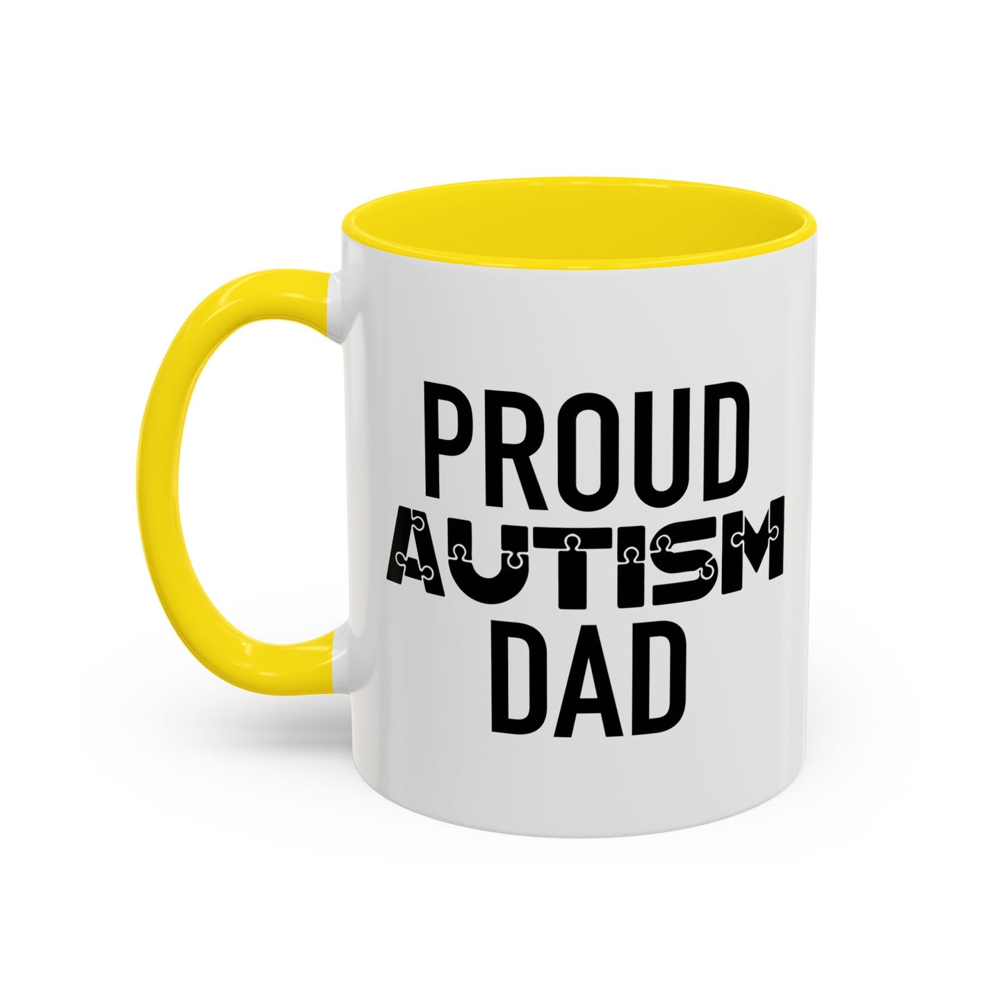 PROUD AUTISM DAD Accent BiColor Mug