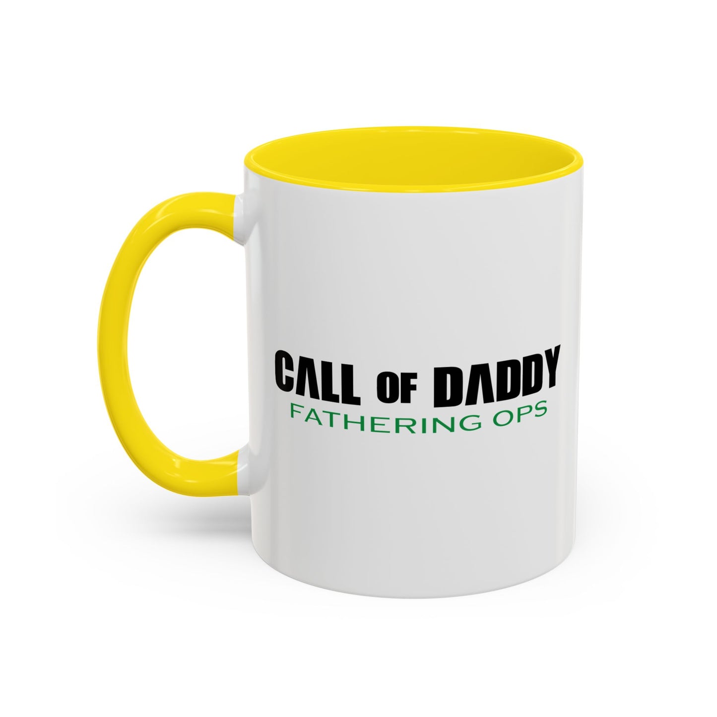 CALL OF DADDY FATHER OPS BLACK Accent BiColor Funny Sarcastic Mug