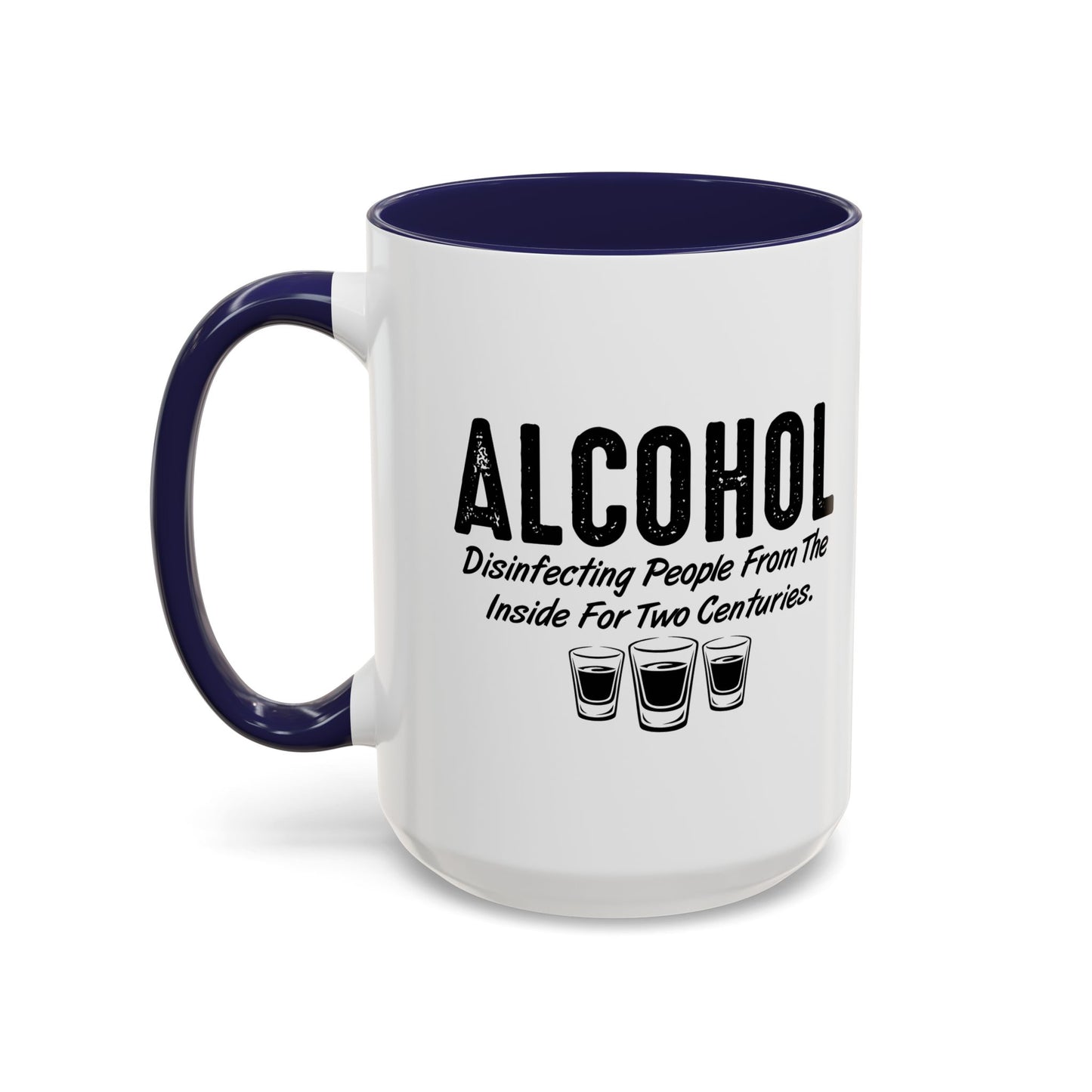 DISINFECTING PEOPLE Accent BiColor Funny Sarcastic Mug