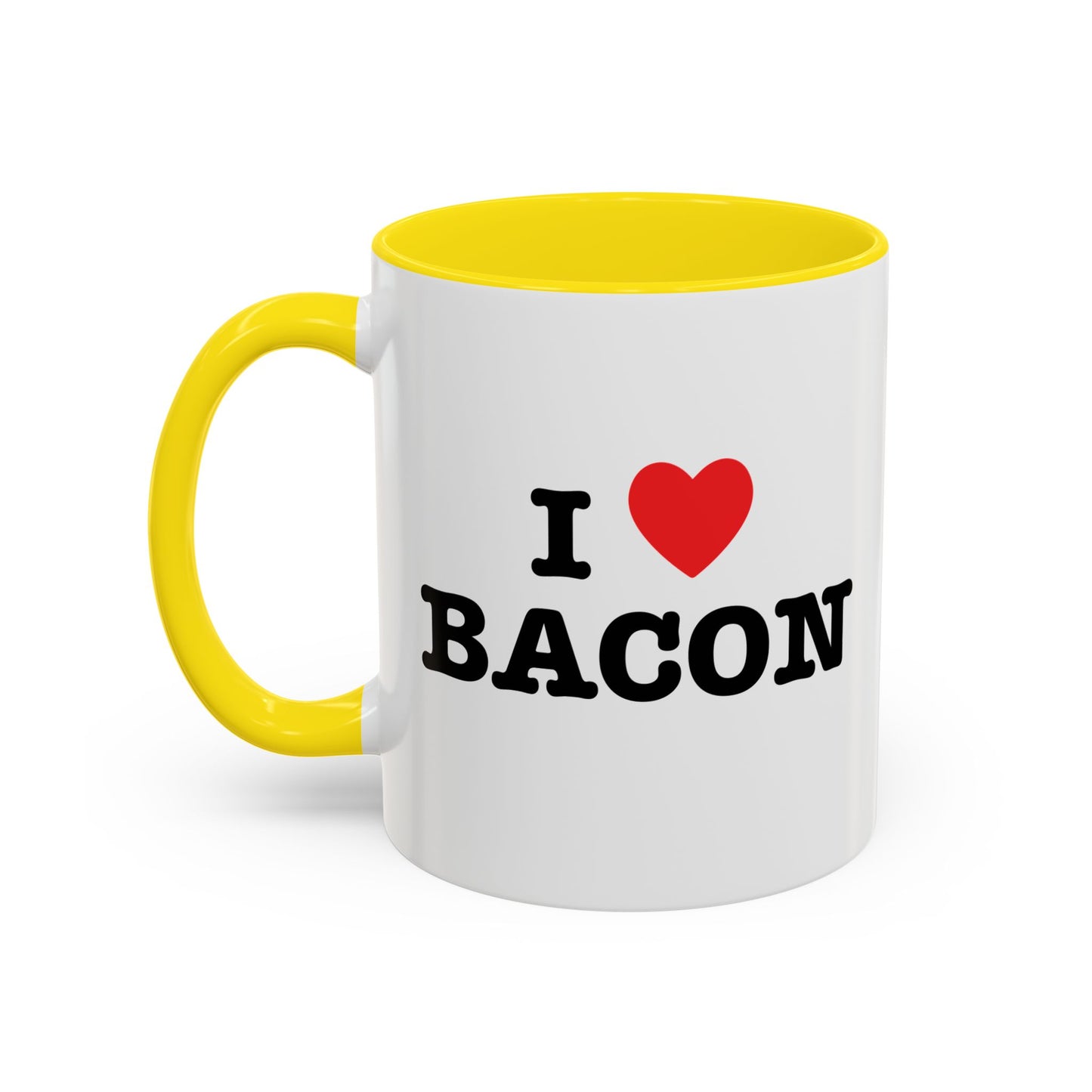 I LOVE BACON Accent BiColor Funny Sarcastic Mug