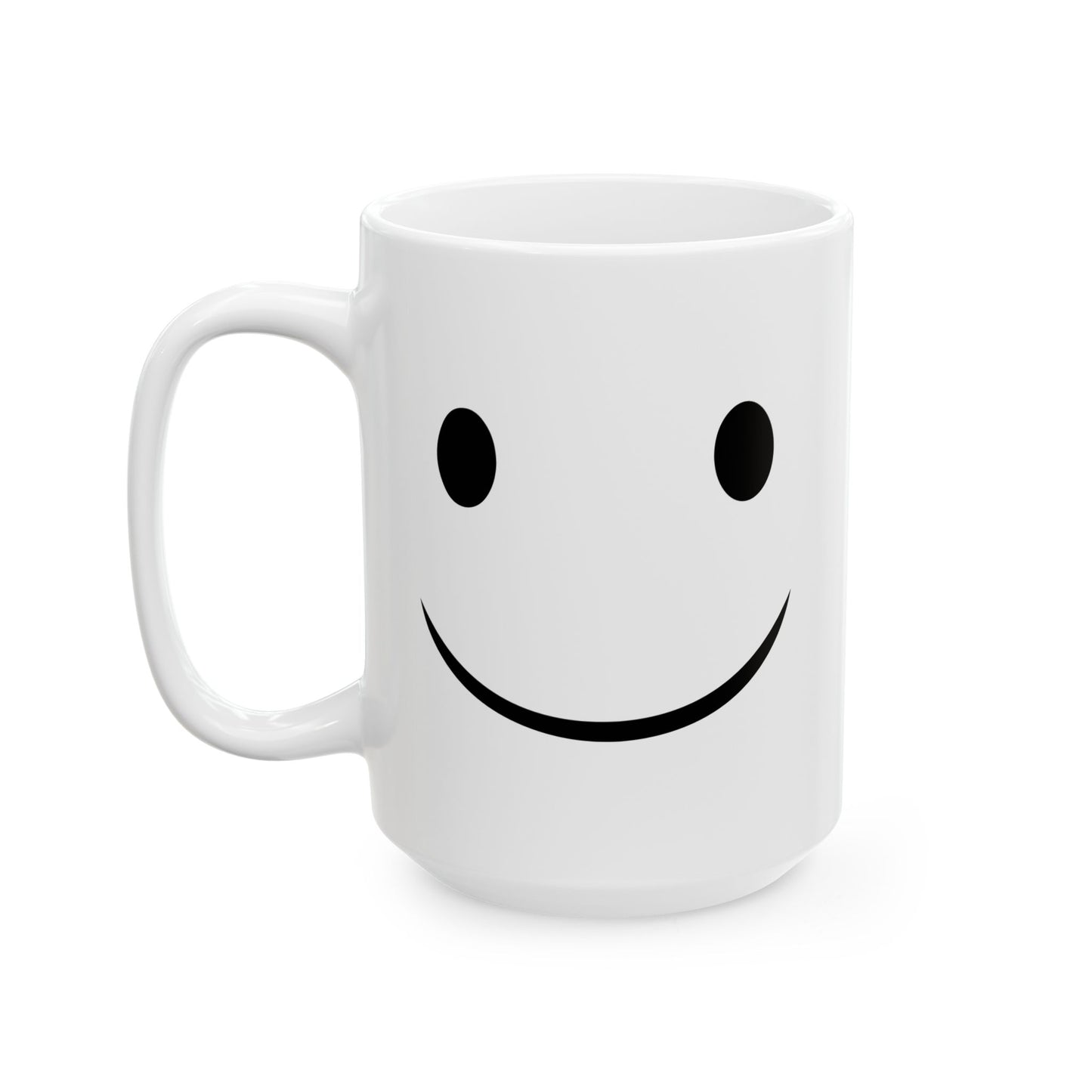 HAPPY SMILE FUNNY SARCASTIC WHITE MUG