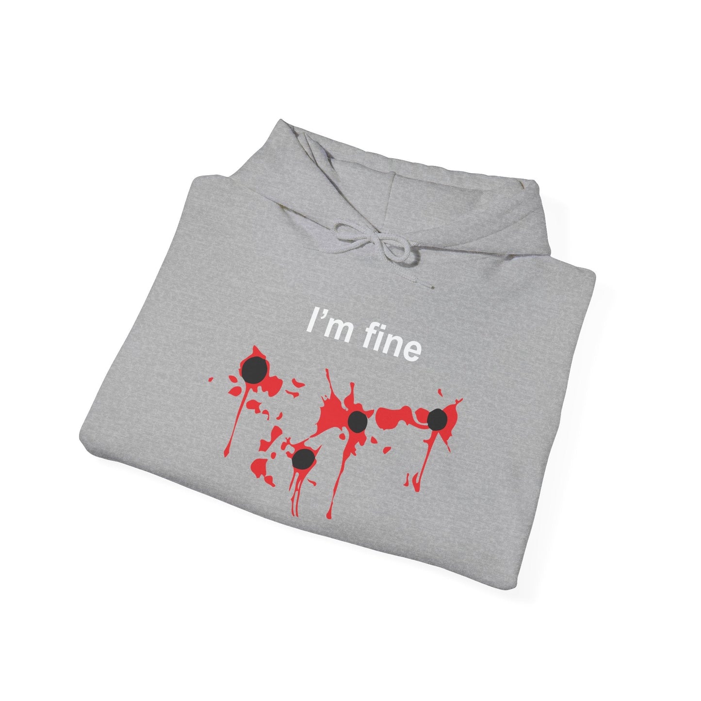 I'M FINE - Premium Unisex Funny Sarcastic Black Hoodie Sweatshirt