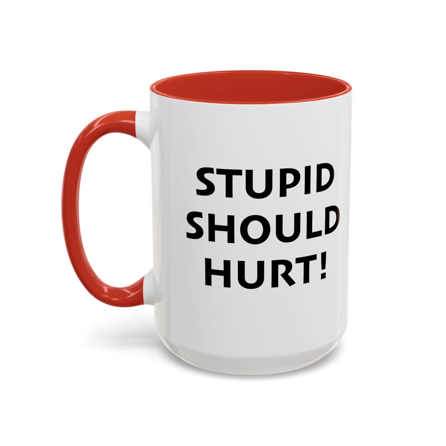 STUPID SHOULD HURT Accent BiColor Funny Sarcastic Mug