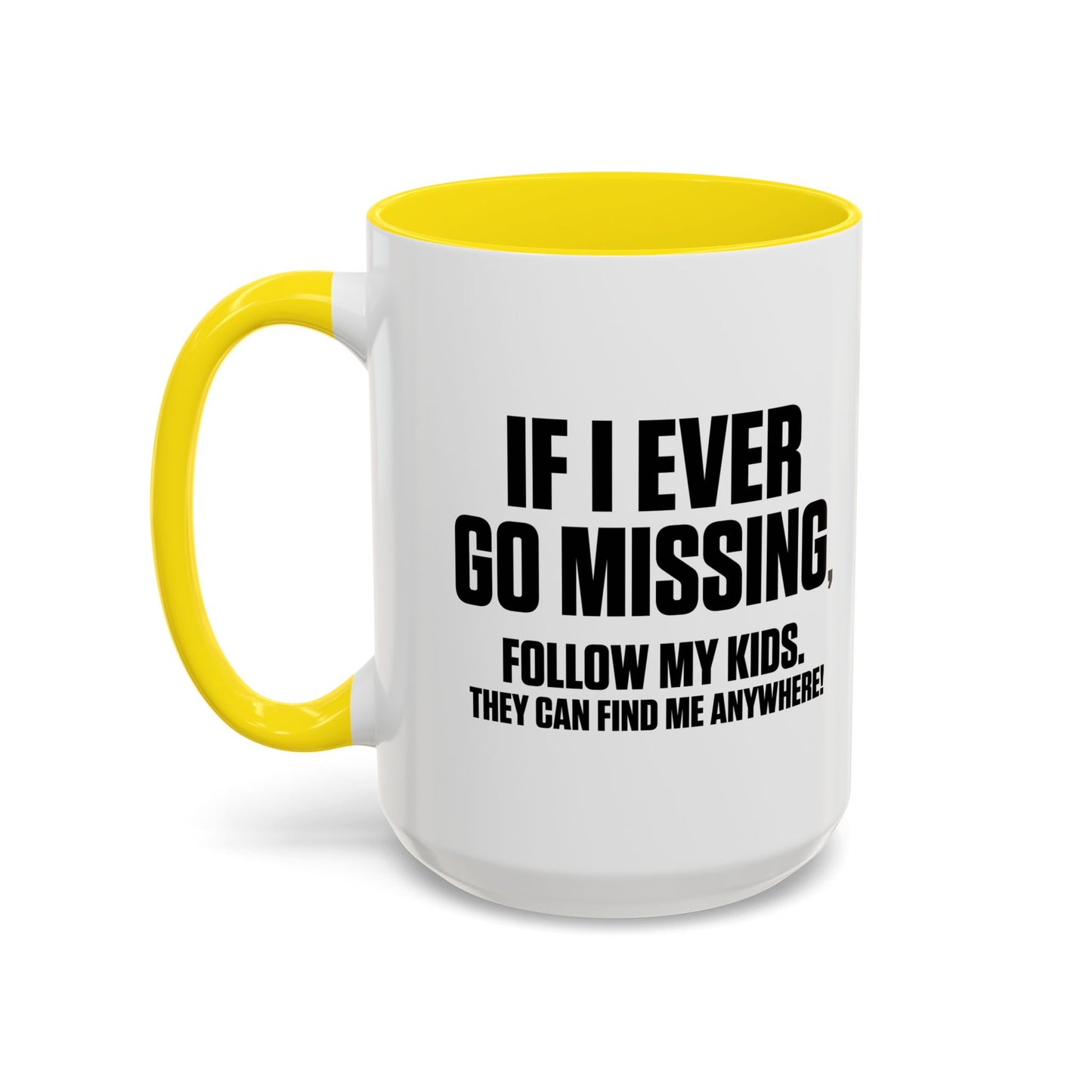 FOLLOW MY KIDS Accent BiColor Funny Sarcastic Mug