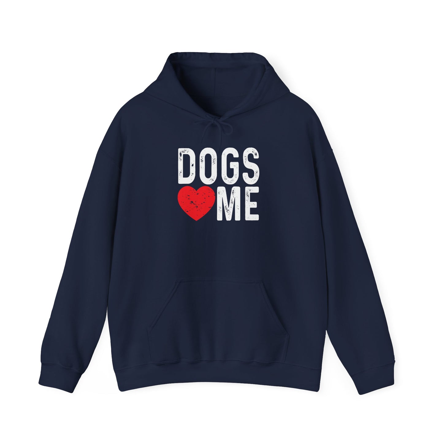 DOGS LOVE ME - Premium Unisex Funny Sarcastic Black Hoodie Sweatshirt