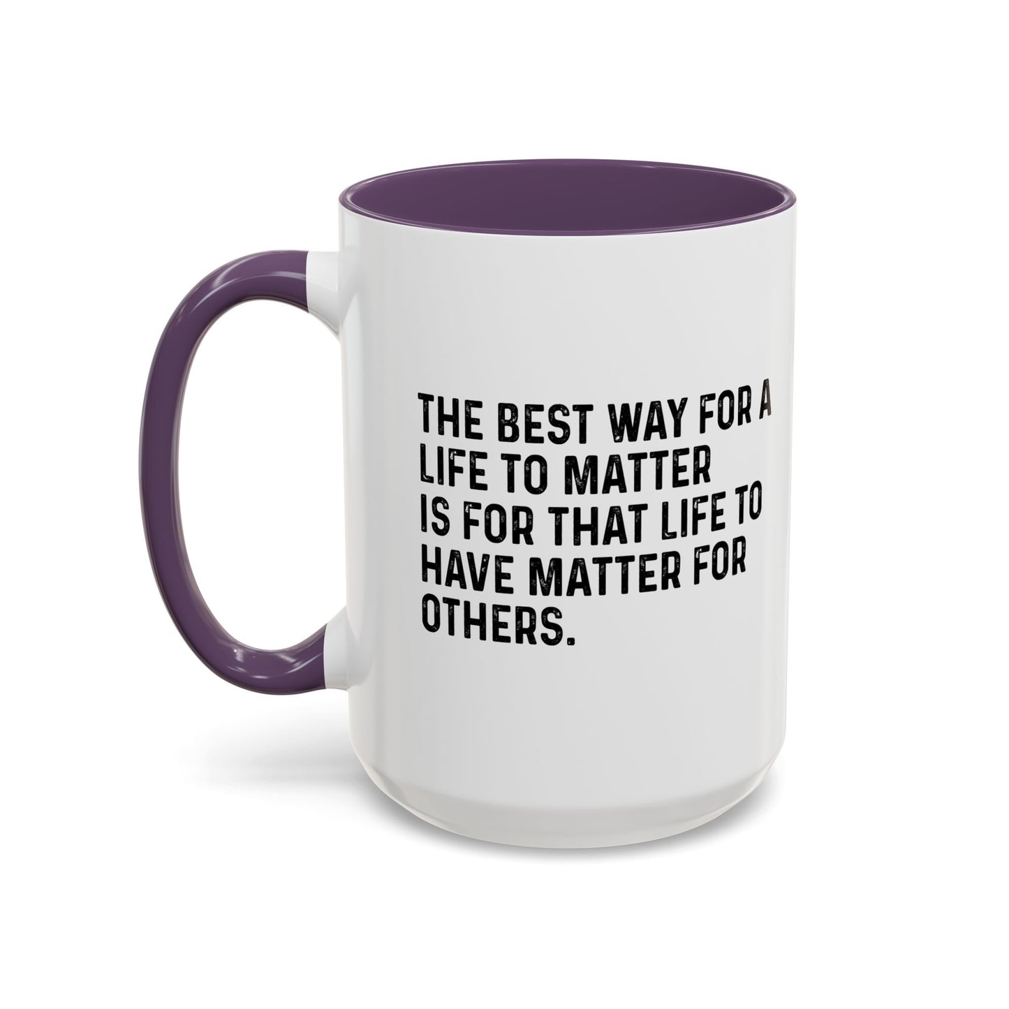 THE BEST WAY FOR A LIFE TO MATTER Accent BiColor Funny Sarcastic Mug