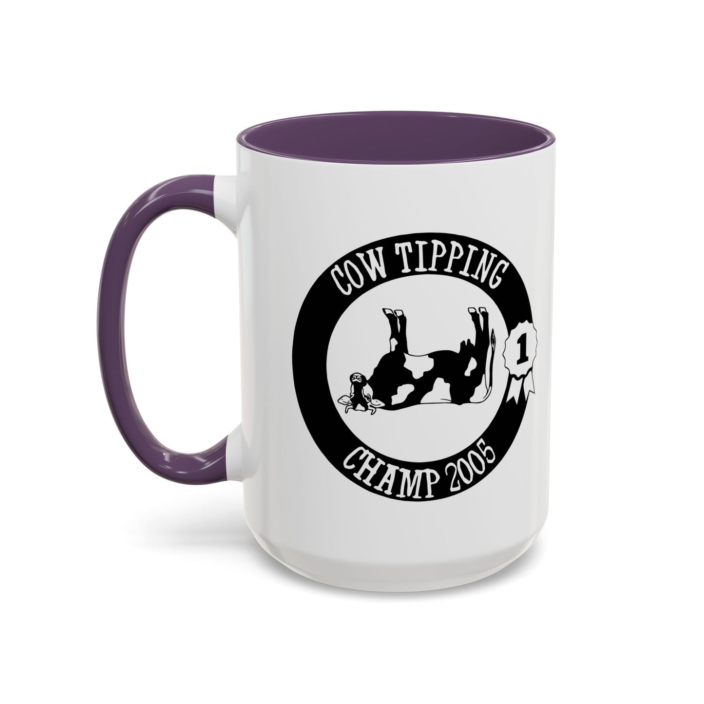 COW TIPPING CHAMP Accent BiColor Funny Sarcastic Mug