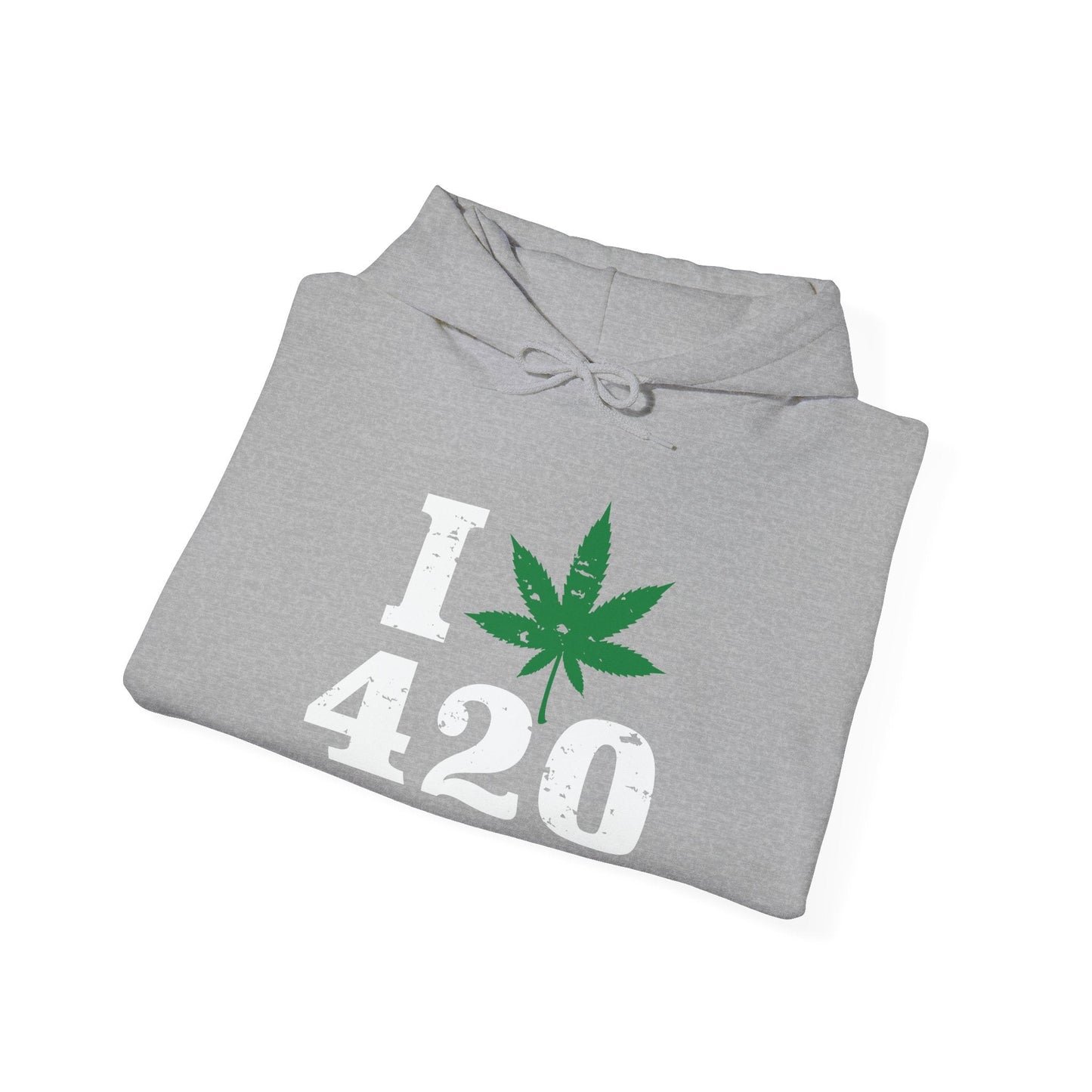 I HEART 420 - Premium Unisex Funny Sarcastic Black Hoodie Sweatshirt