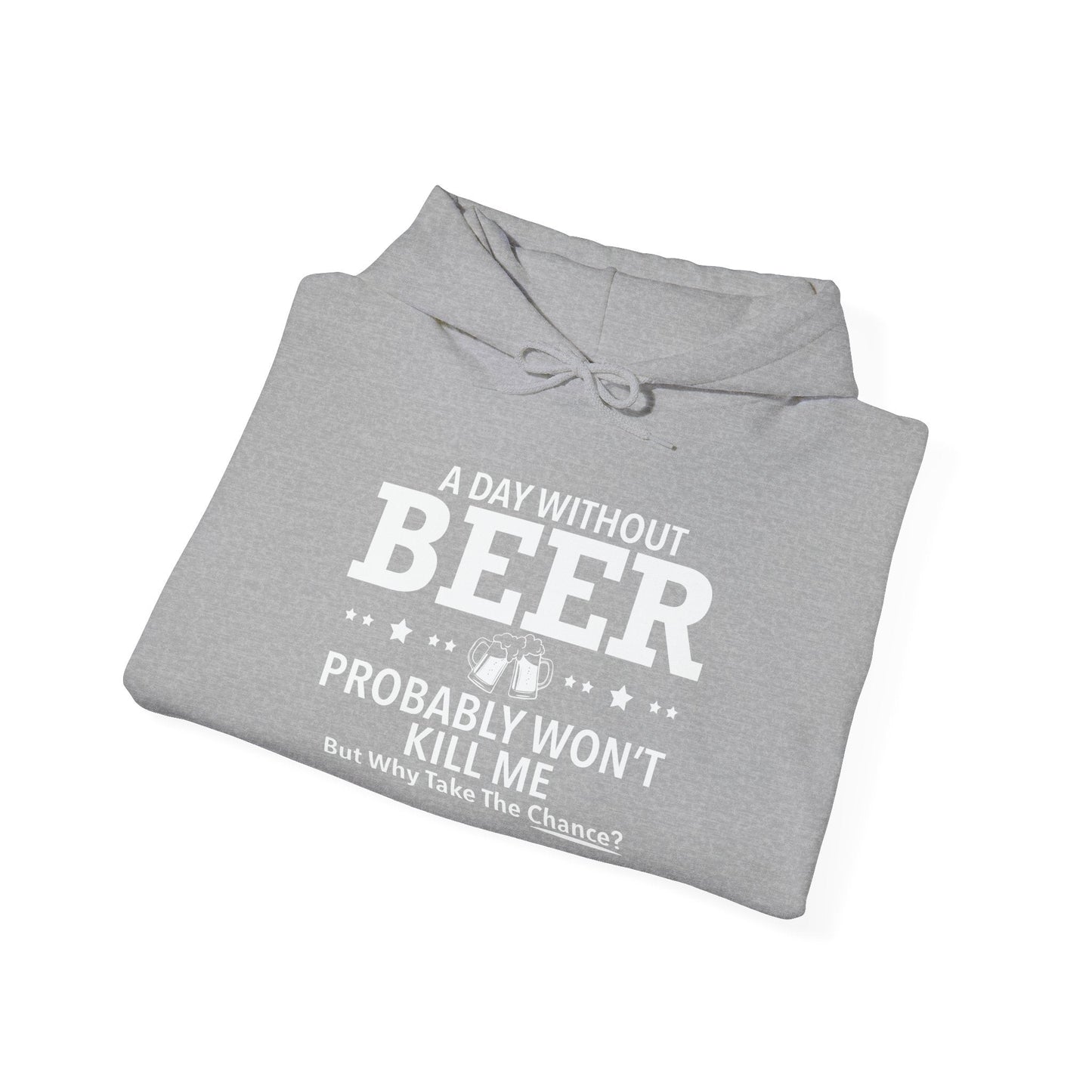 A DAY WITHOUT BEER - Premium Unisex Funny Sarcastic Black Hoodie Sweatshirt