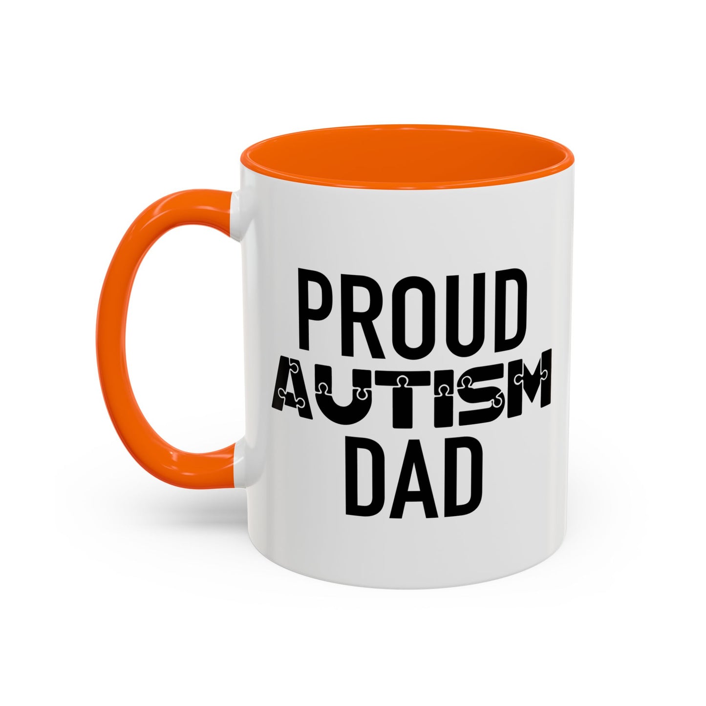 PROUD AUTISM DAD Accent BiColor Mug