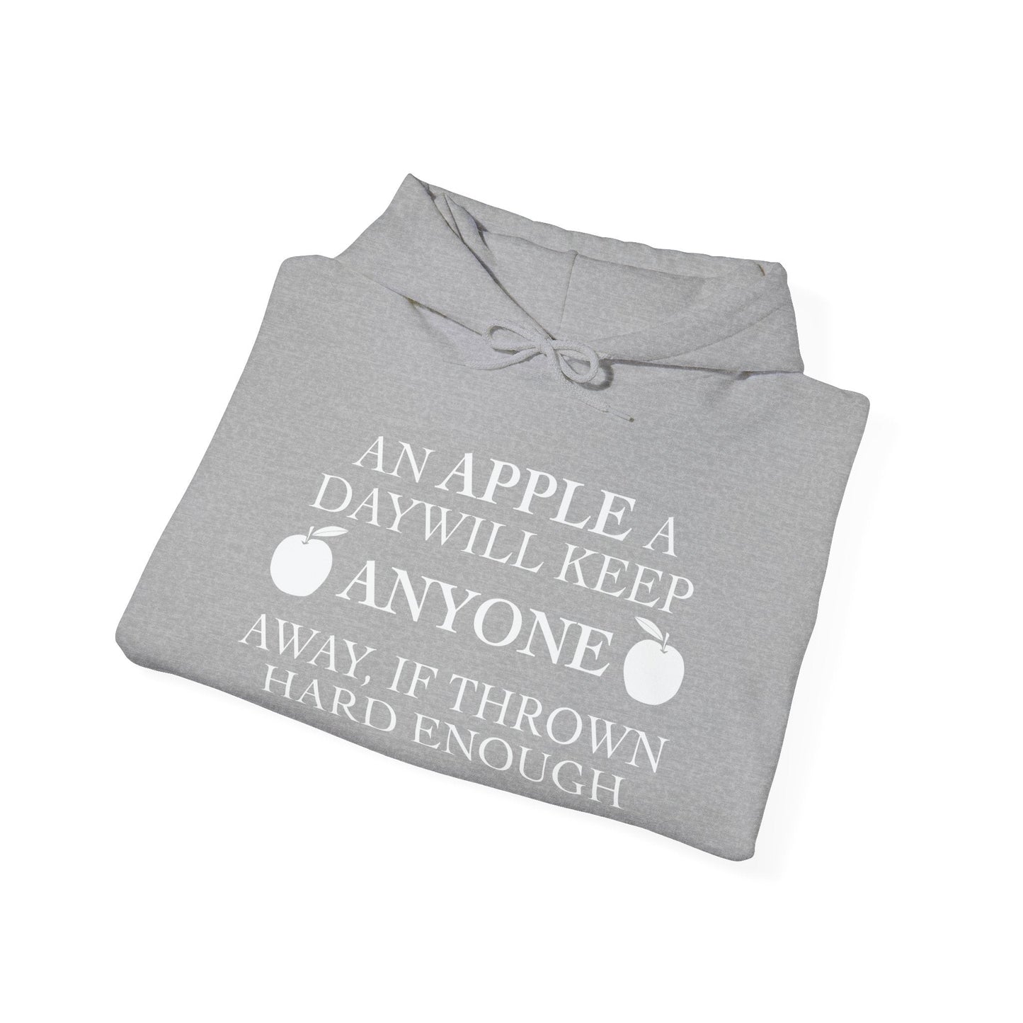 AN APPLE A DAY - Premium Unisex Funny Sarcastic Black Hoodie Sweatshirt