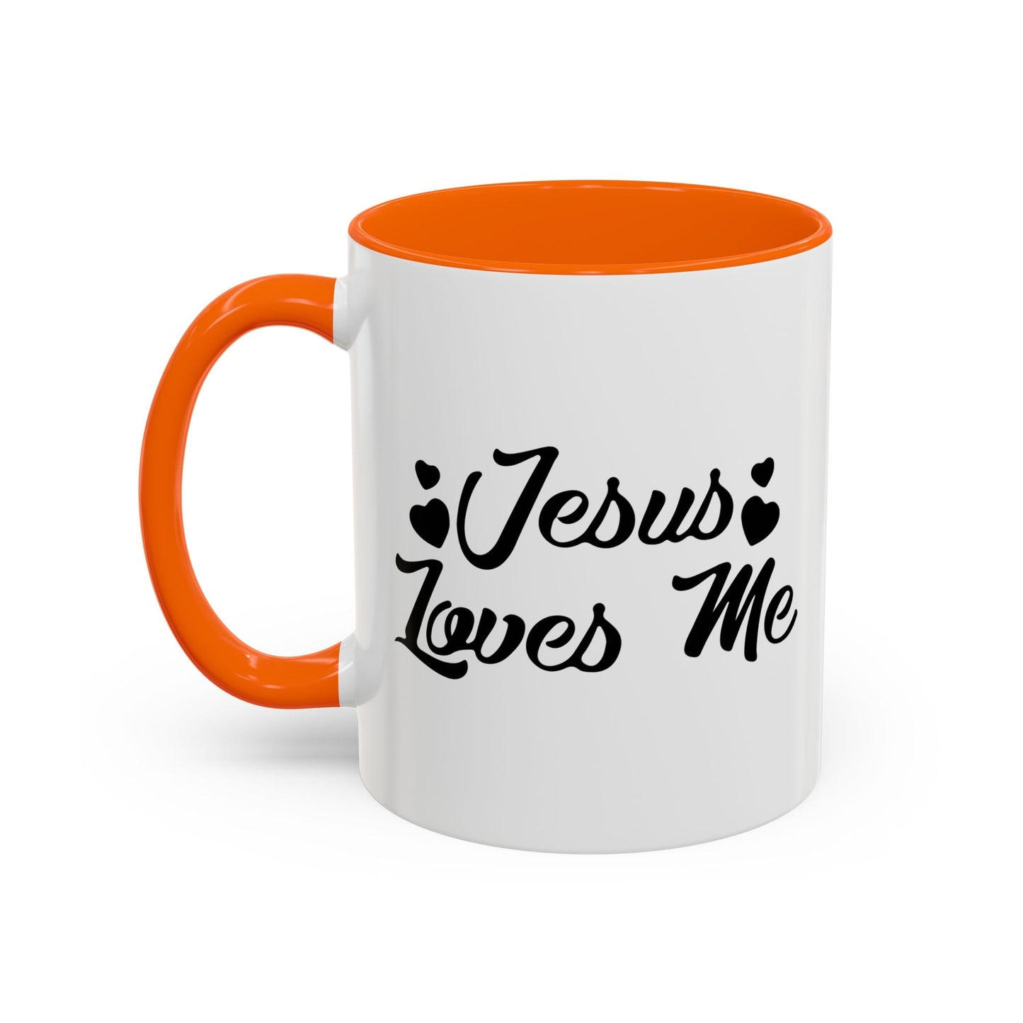 JESUS LOVES ME Accent BiColor Mug