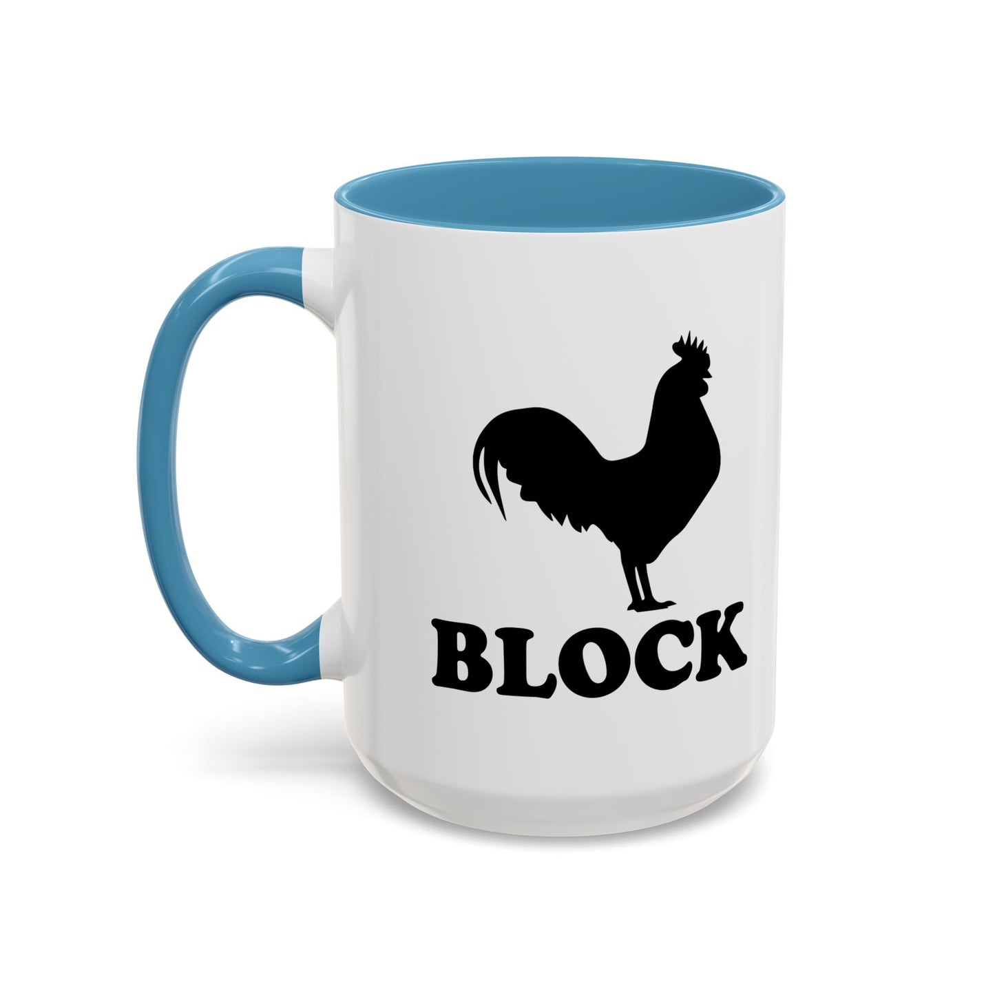 COCK BLOCK Accent BiColor Funny Sarcastic Mug