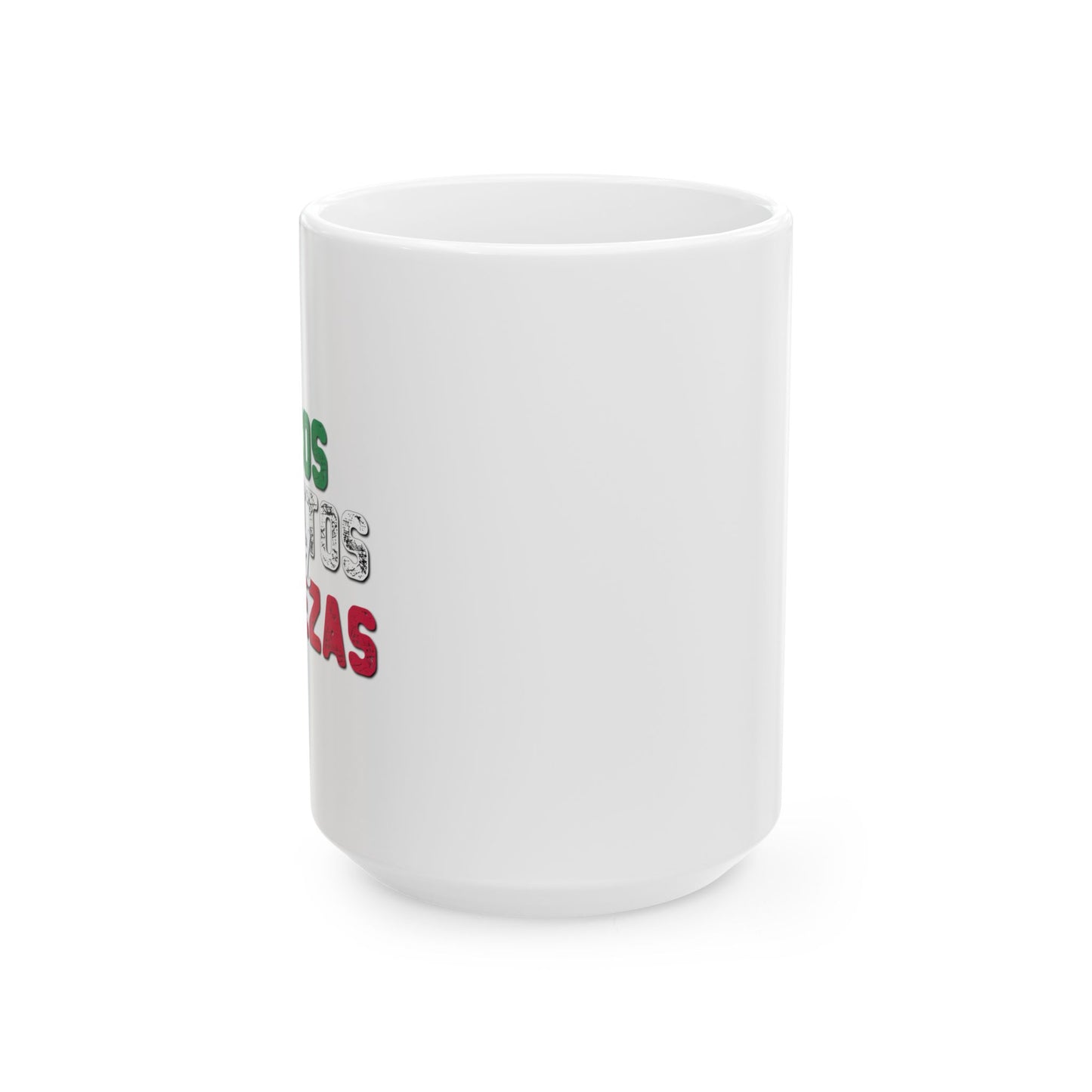 TACOS BURRITOS AND CERVEZAS FUNNY SARCASTIC WHITE MUG