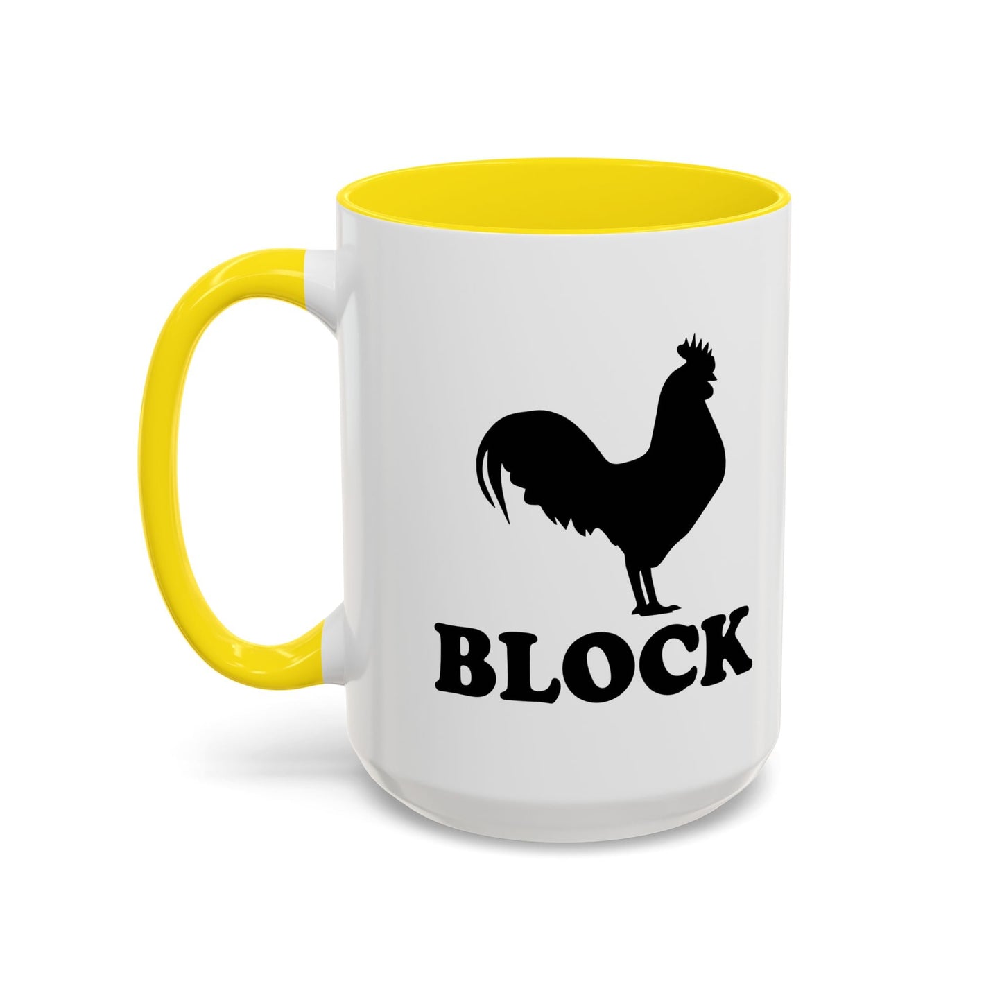 COCK BLOCK Accent BiColor Funny Sarcastic Mug