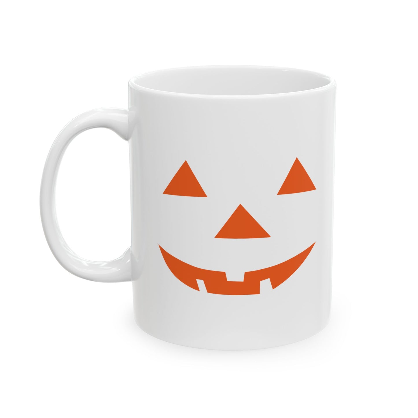 JACK O' LANTERN PUMPKIN HALLOWEEN EVIL SMILE Funny Sarcastic White Mug