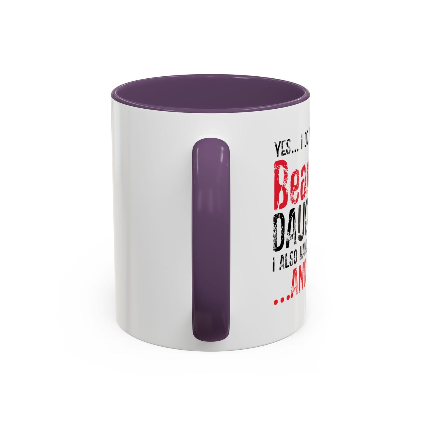 GUN,A SHOVEL, AND AN ALIBI Accent BiColor Funny Sarcastic Mug